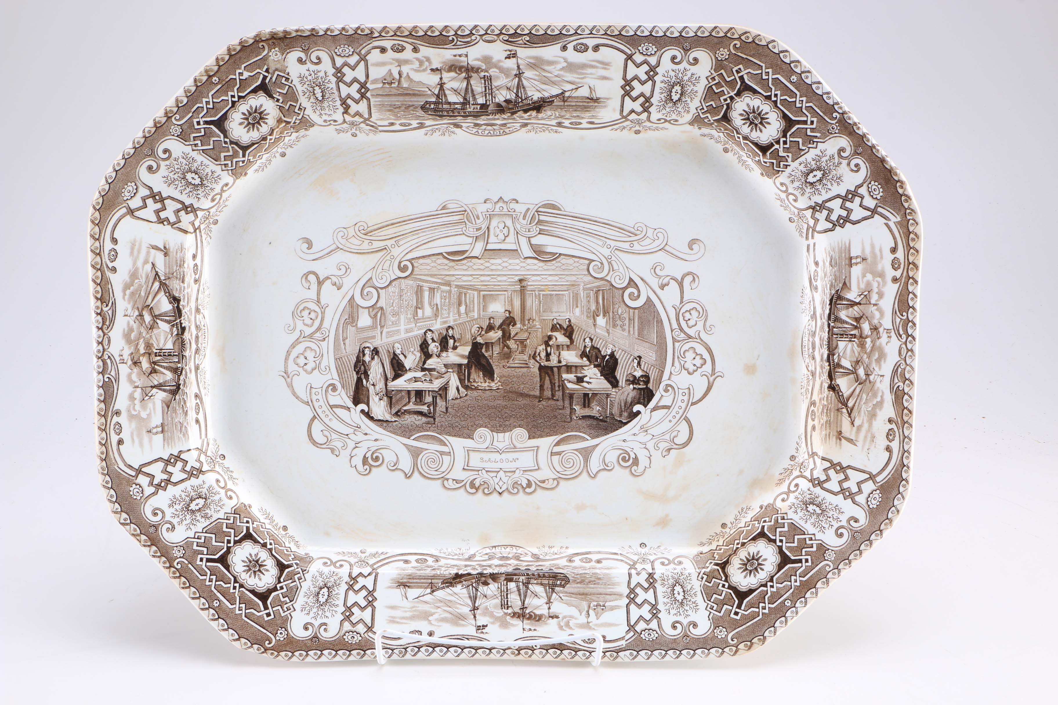 Antique Ironstone Platter "Boston Mails Edwards"