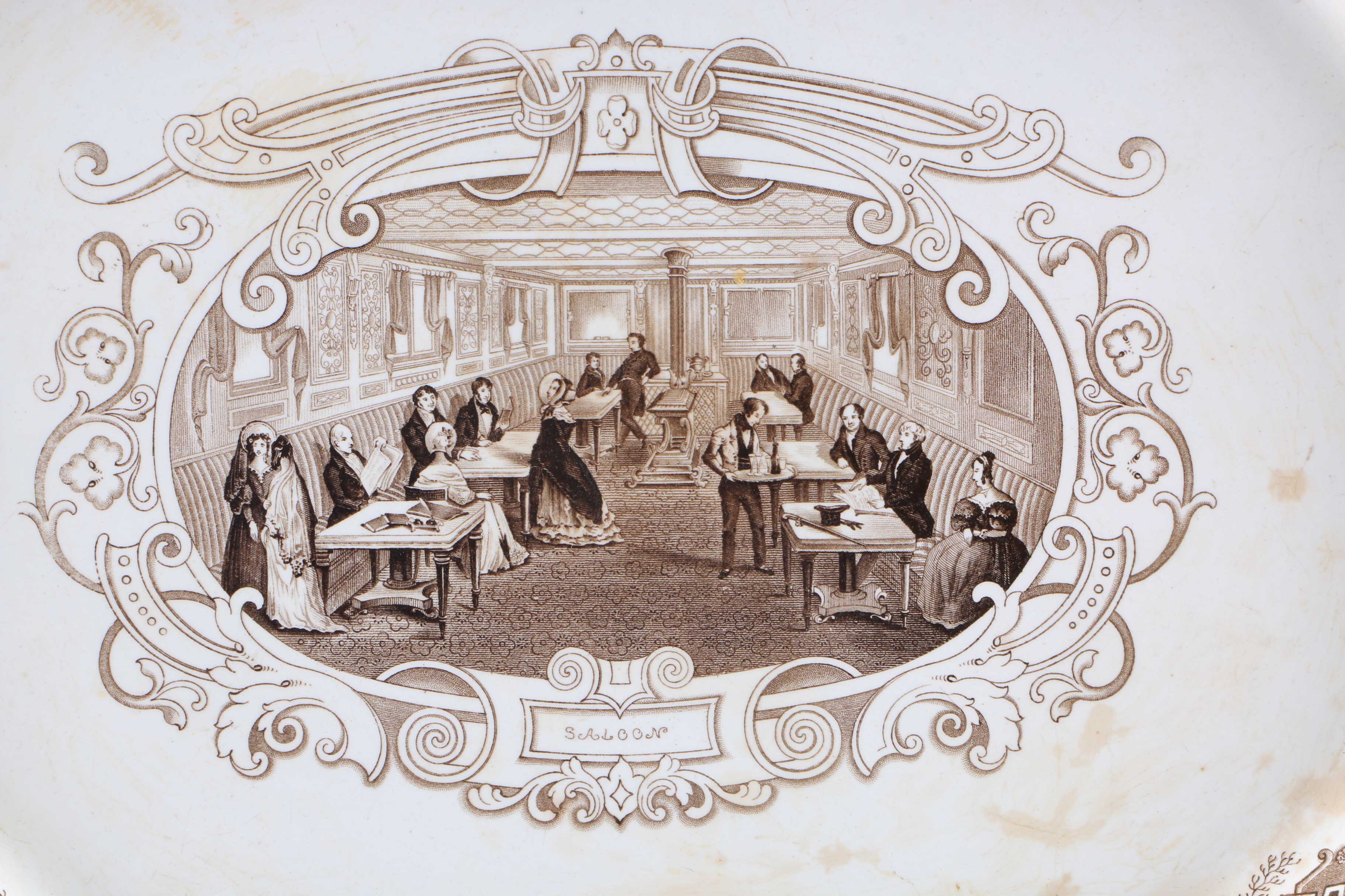 Antique Ironstone Platter "Boston Mails Edwards"