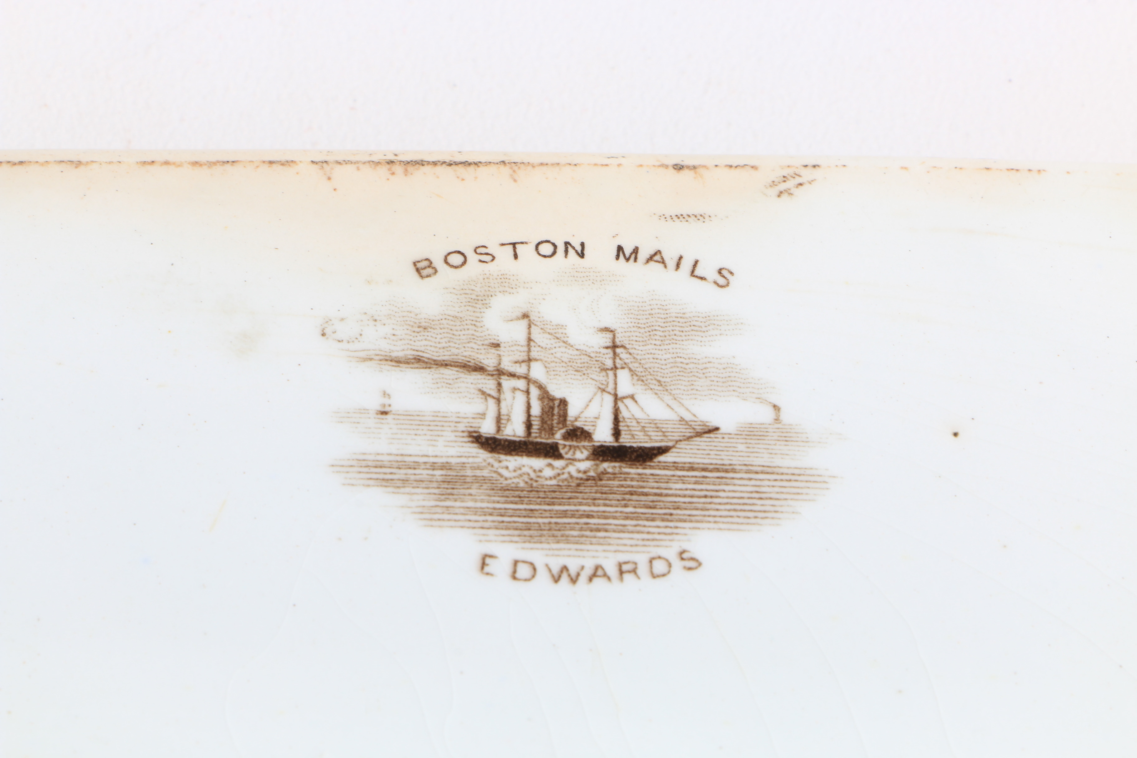 Antique Ironstone Platter "Boston Mails Edwards"