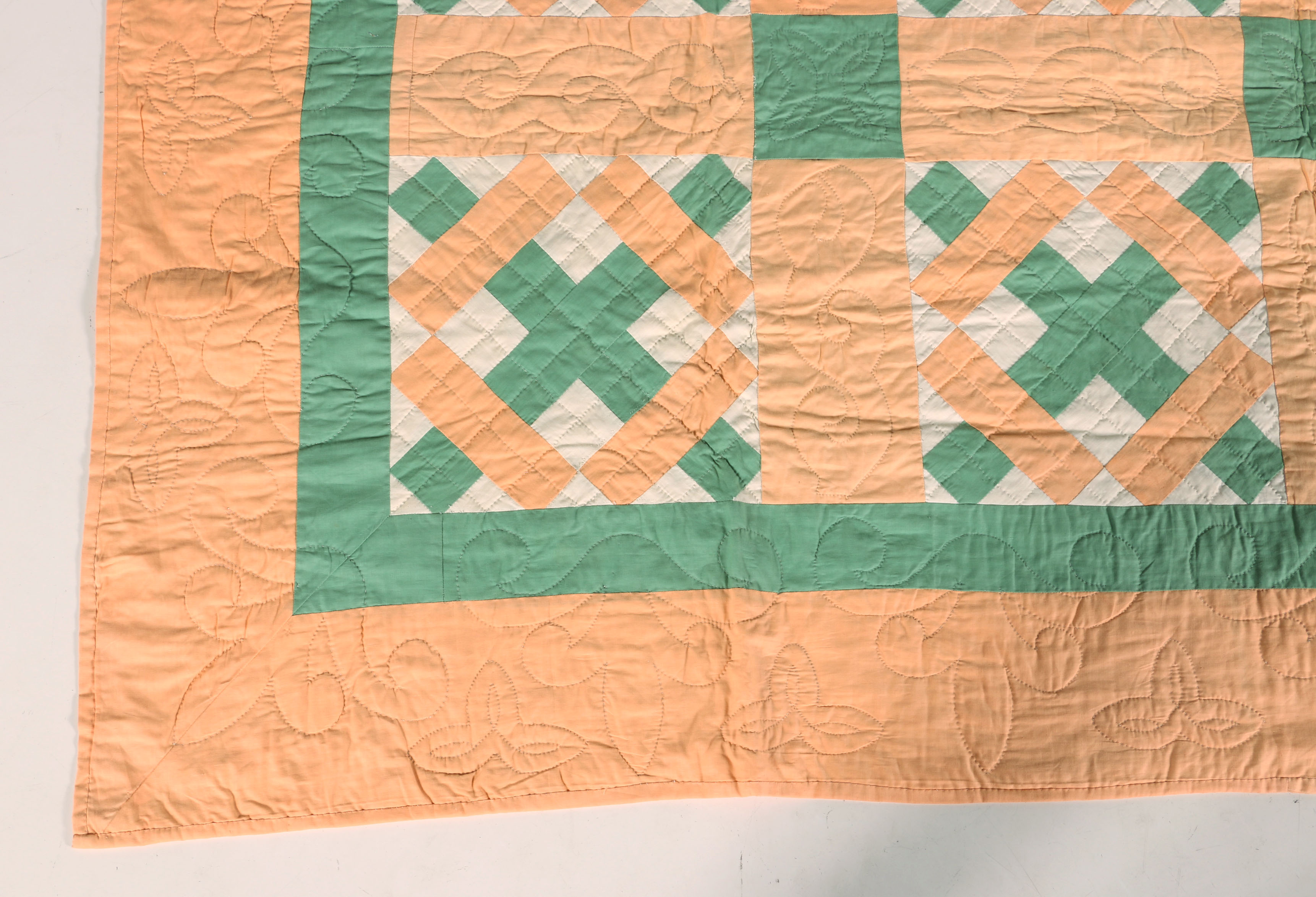 Pair of Vintage Hand-Machined Quilts