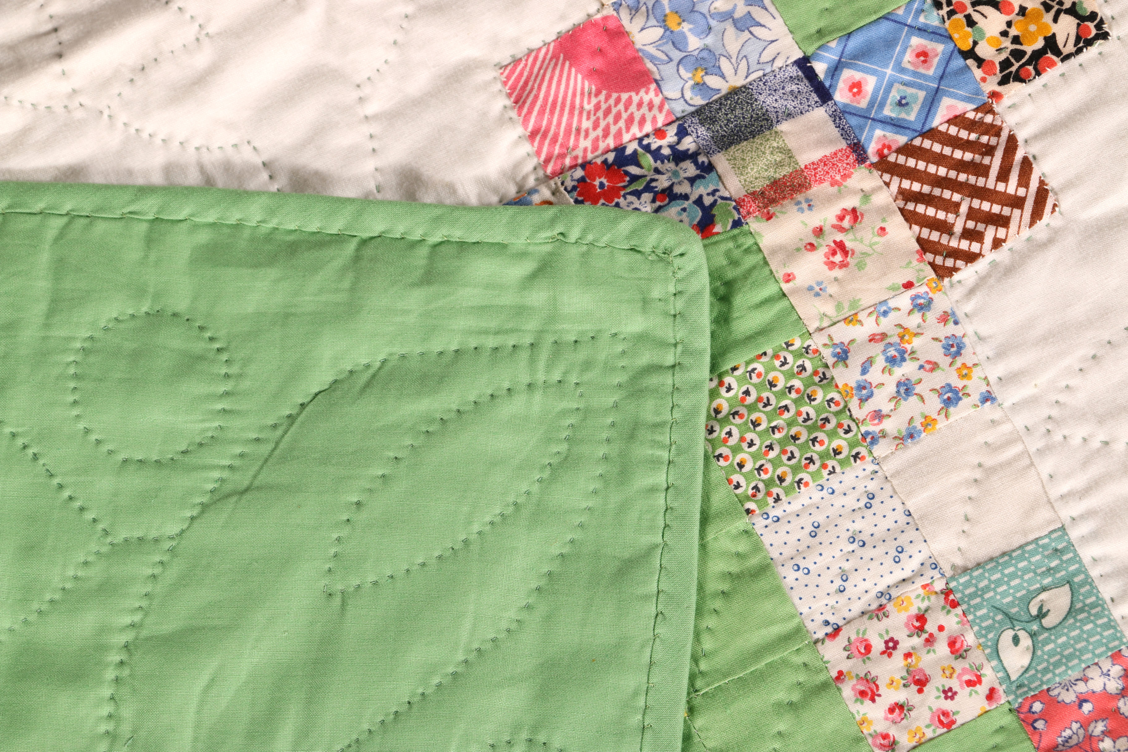 Pair of Vintage Hand-Machined Quilts