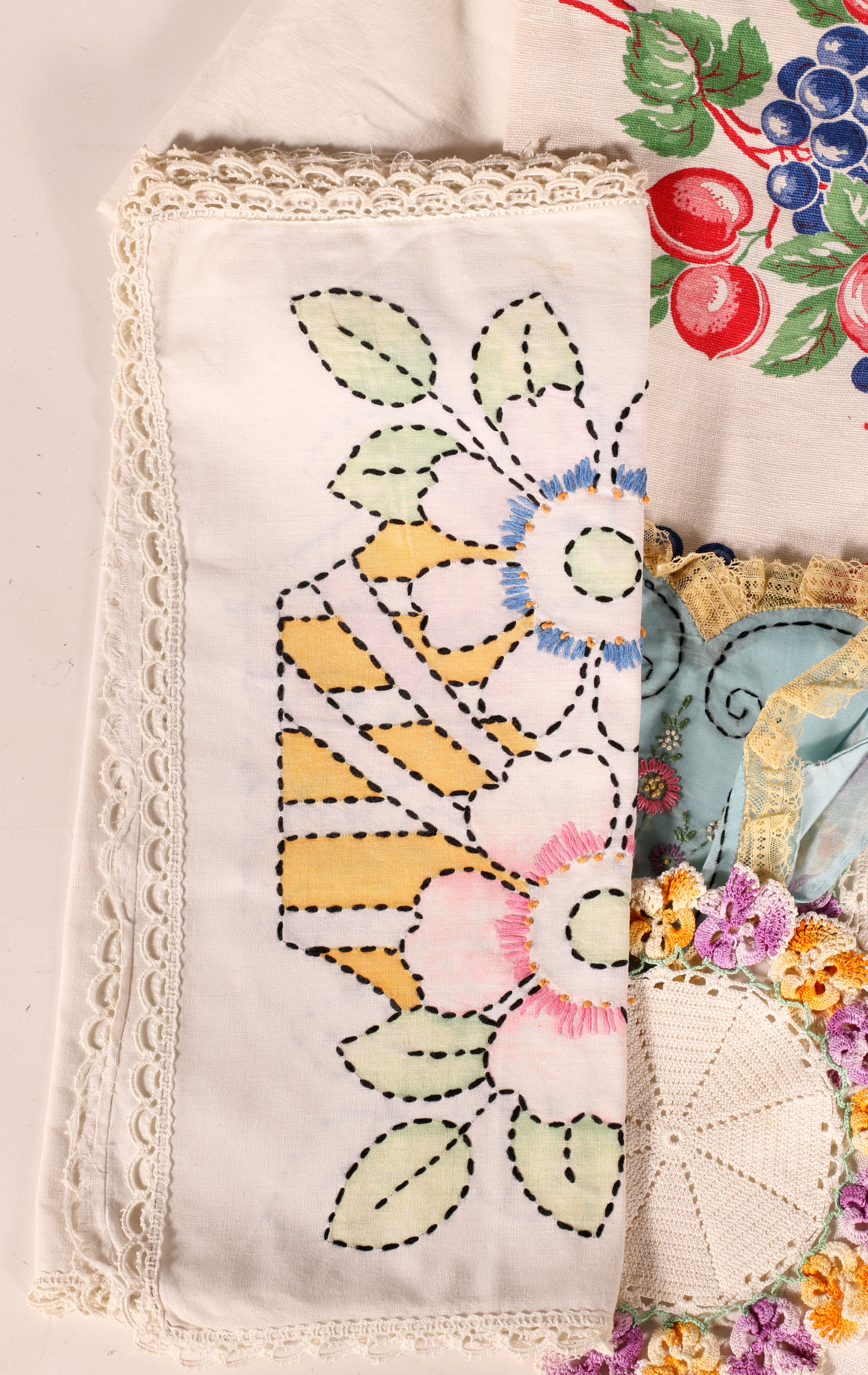 Assortment of Vintage Lace And Linens