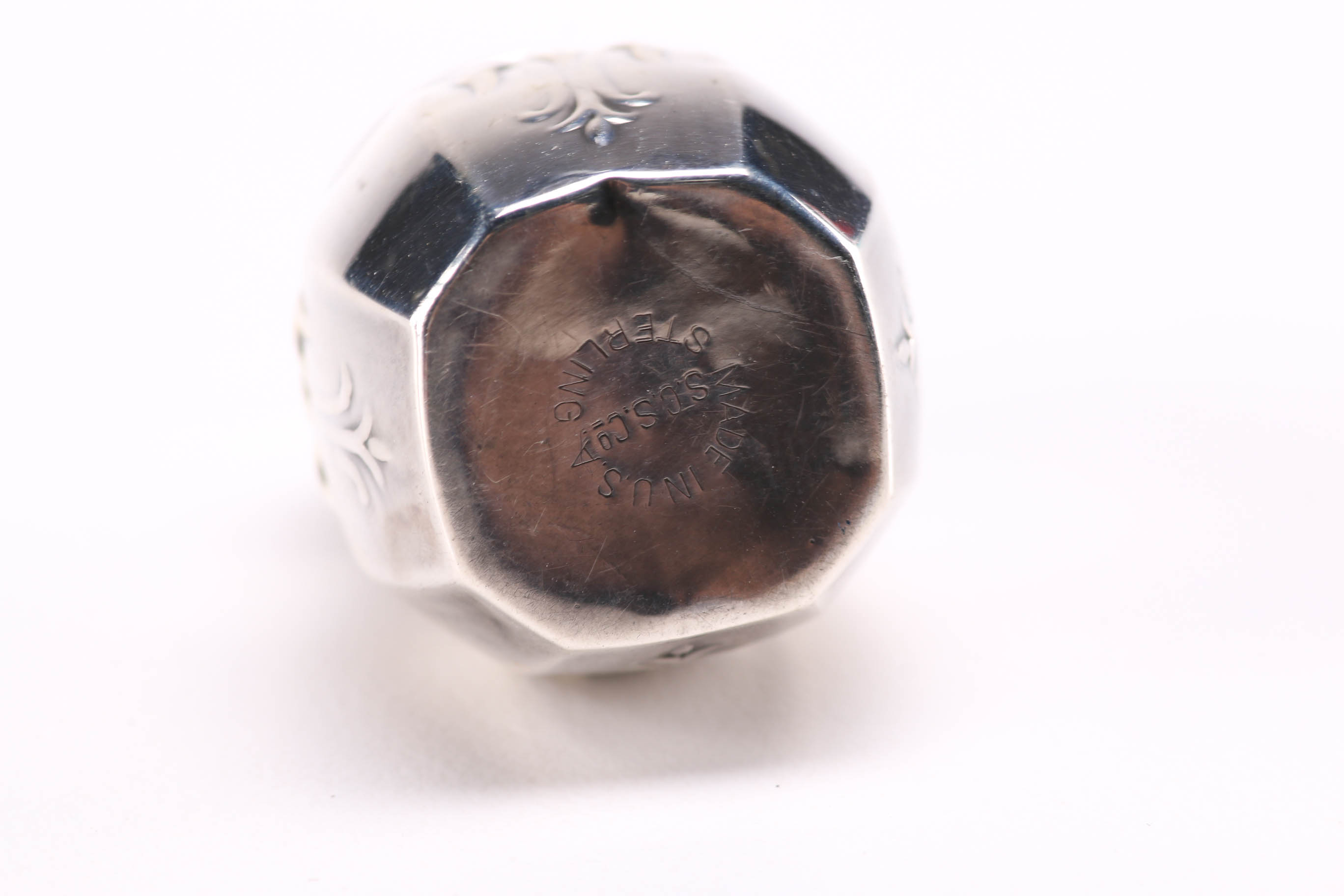 Sterling Silver Salt and Pepper Shakers with Gorham Shoe Brush