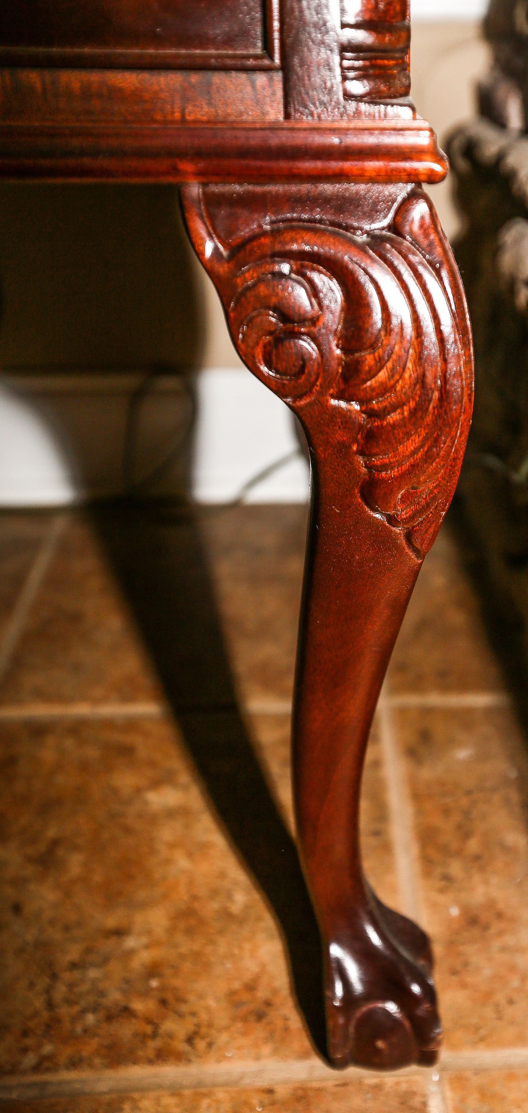 Leather Top Desk with Karpen Mission Windsor Chair