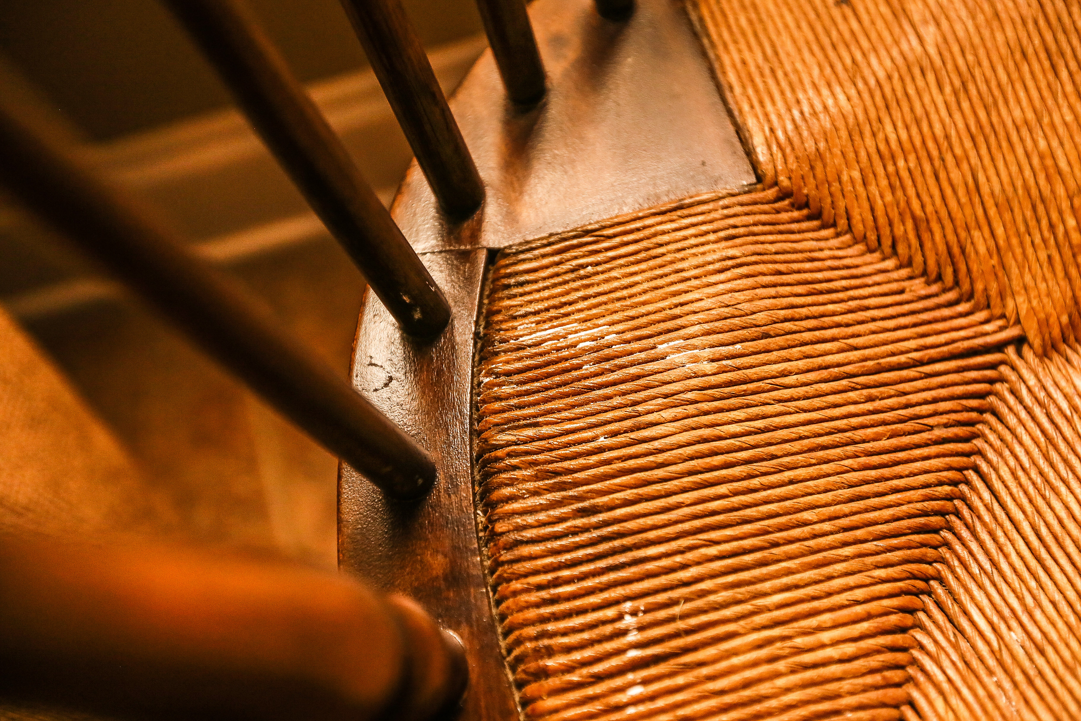 Leather Top Desk with Karpen Mission Windsor Chair