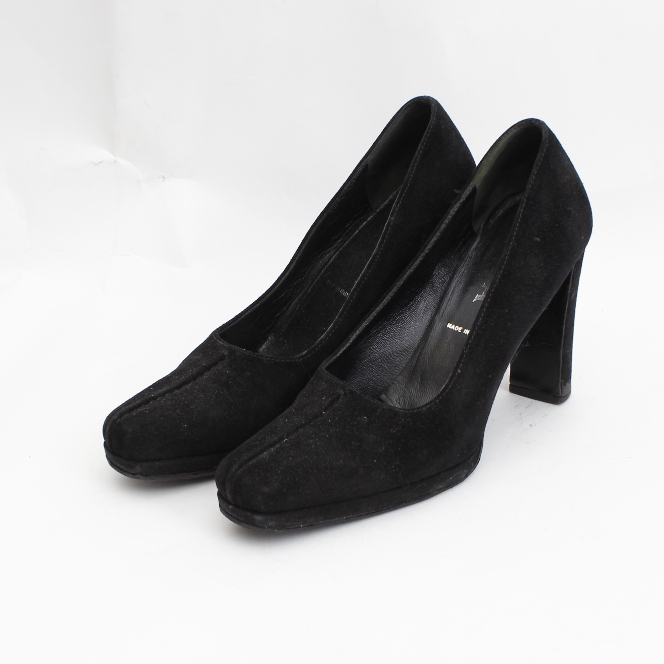 Women's Black Prada and Ferragamo Pumps