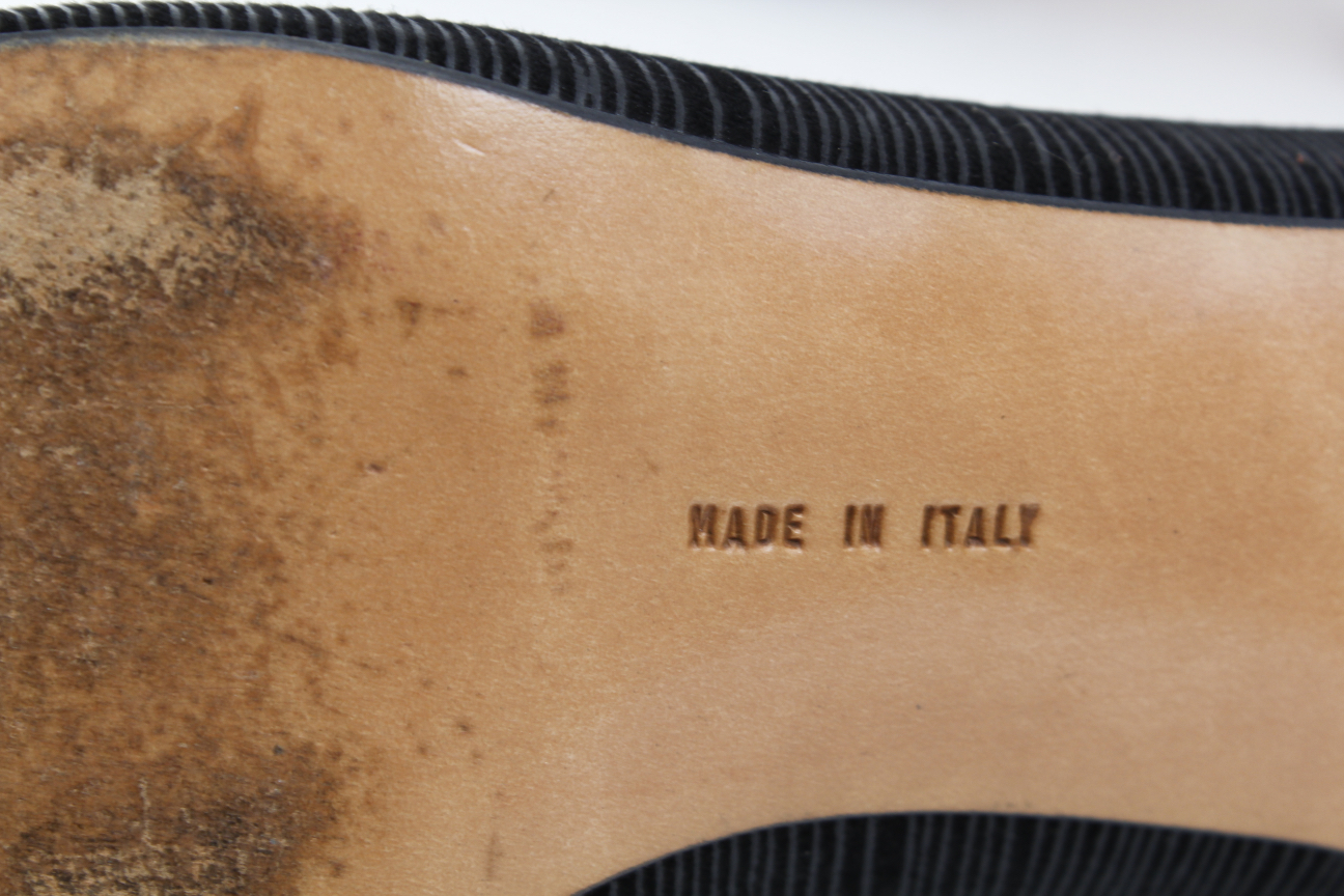 Women's Black Prada and Ferragamo Pumps