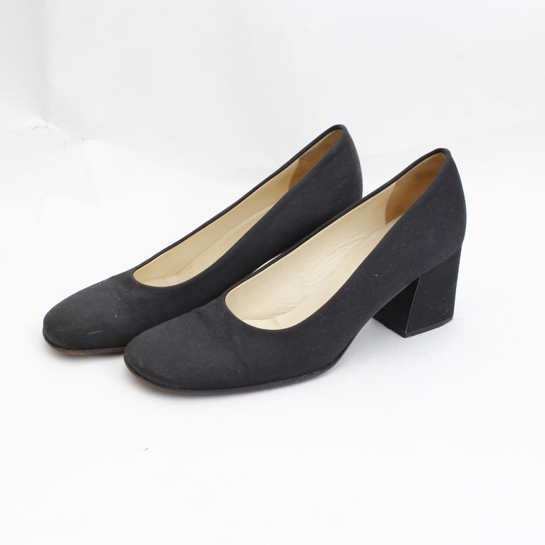 Women's Black Prada and Ferragamo Pumps