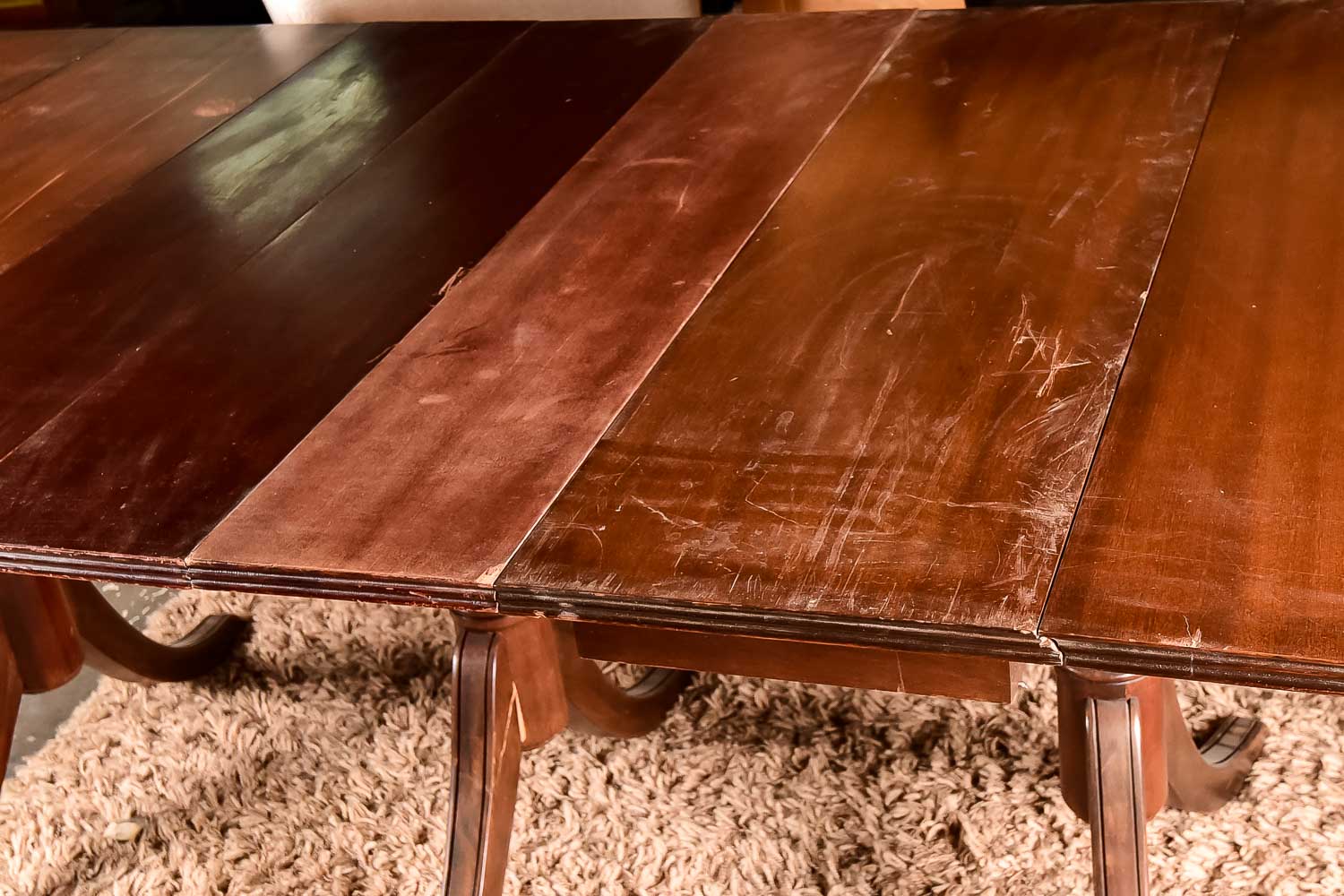 Vintage Duncan Phyfe Style Mahogany Dining Table