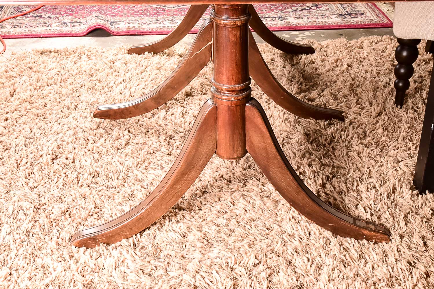 Vintage Duncan Phyfe Style Mahogany Dining Table