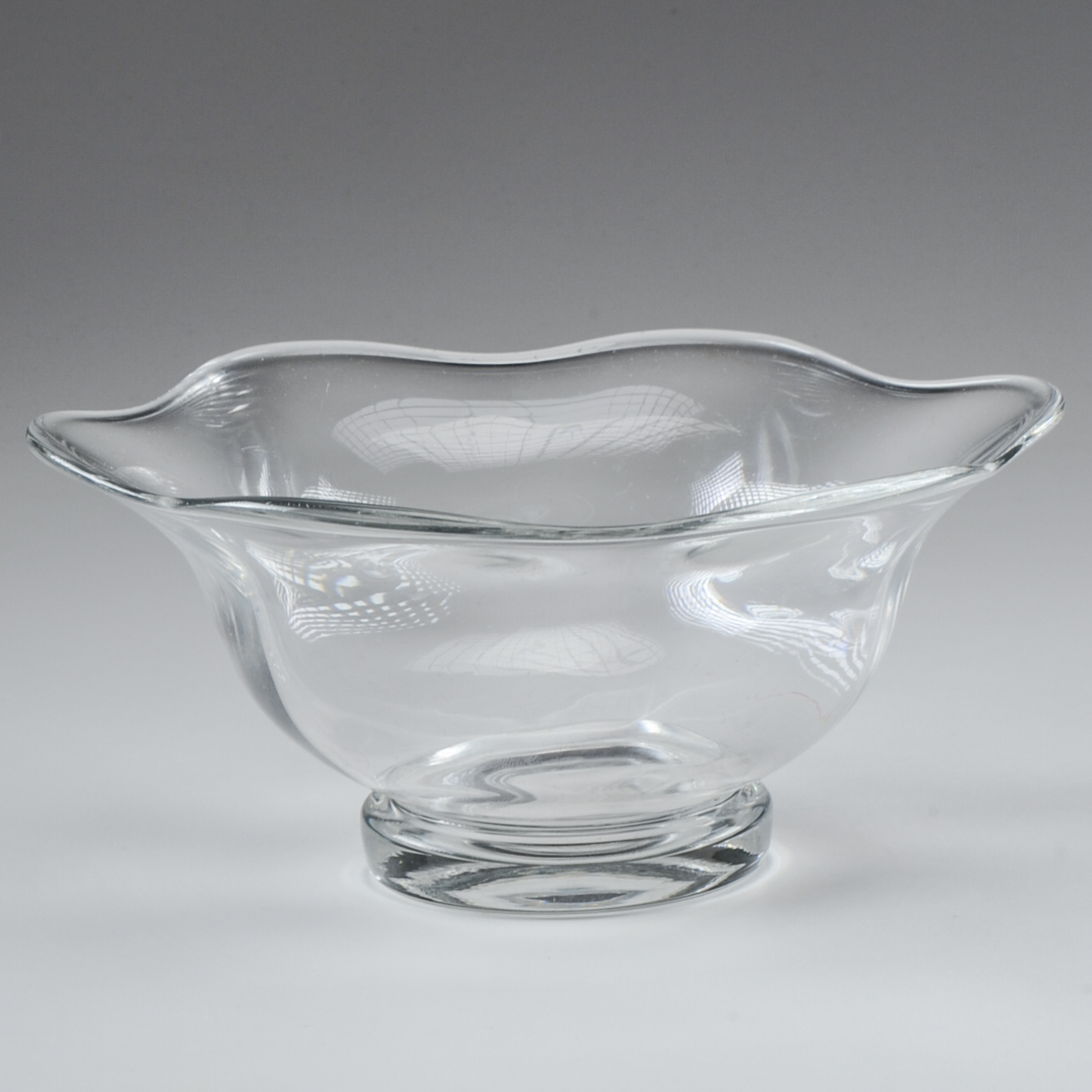 Signed Vintage Orrefors Sweden Crystal Bowl