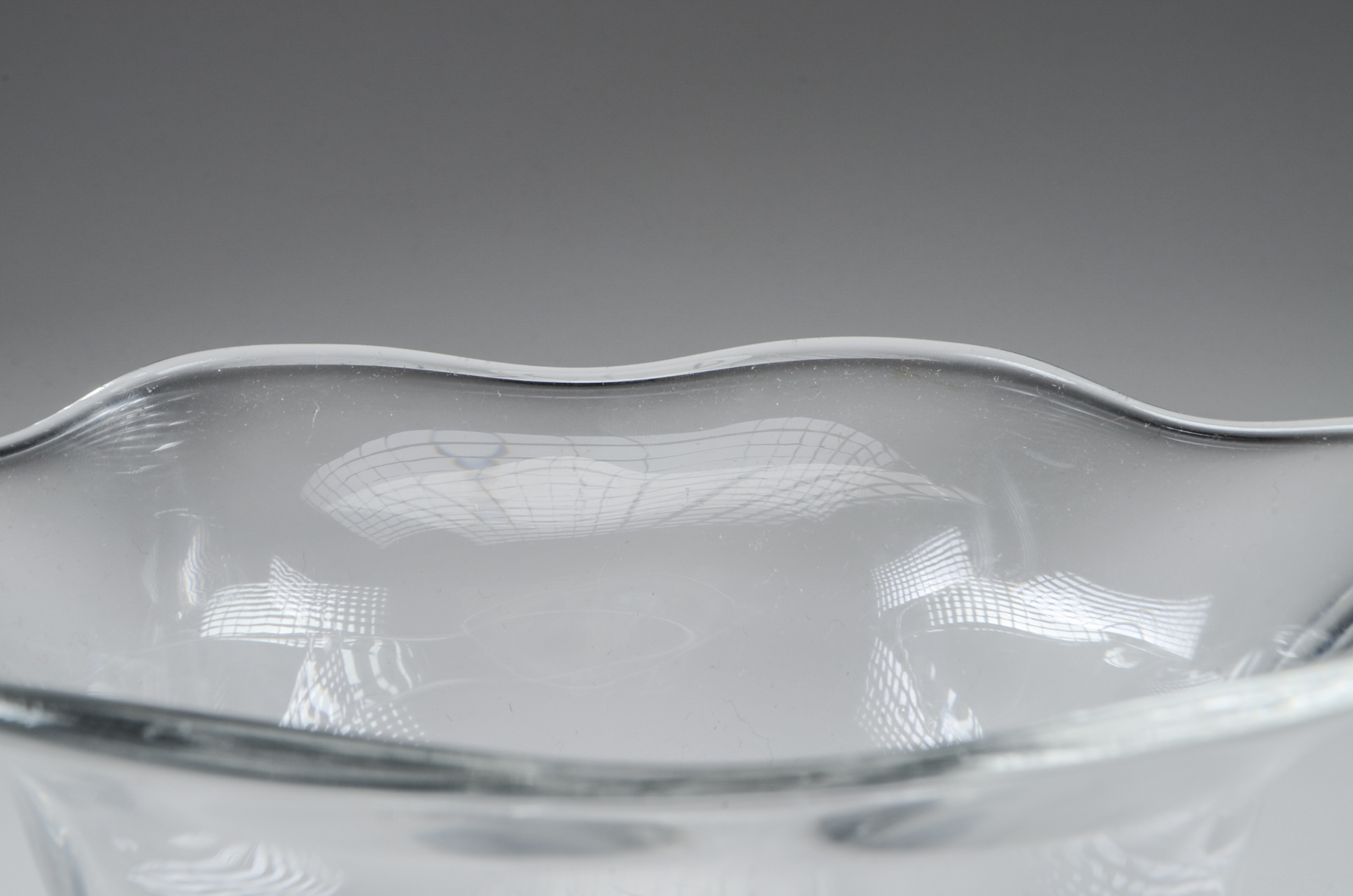 Signed Vintage Orrefors Sweden Crystal Bowl