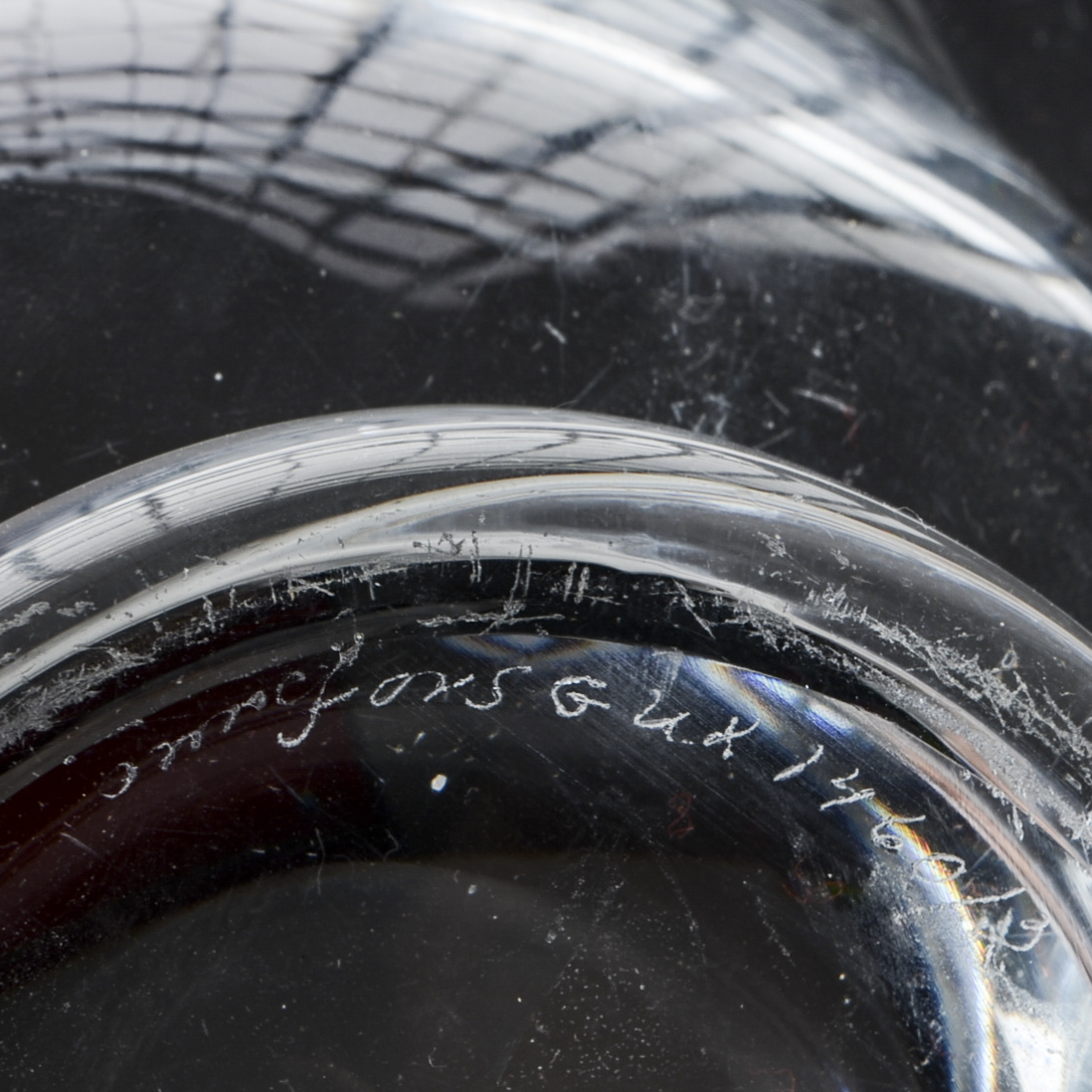 Signed Vintage Orrefors Sweden Crystal Bowl