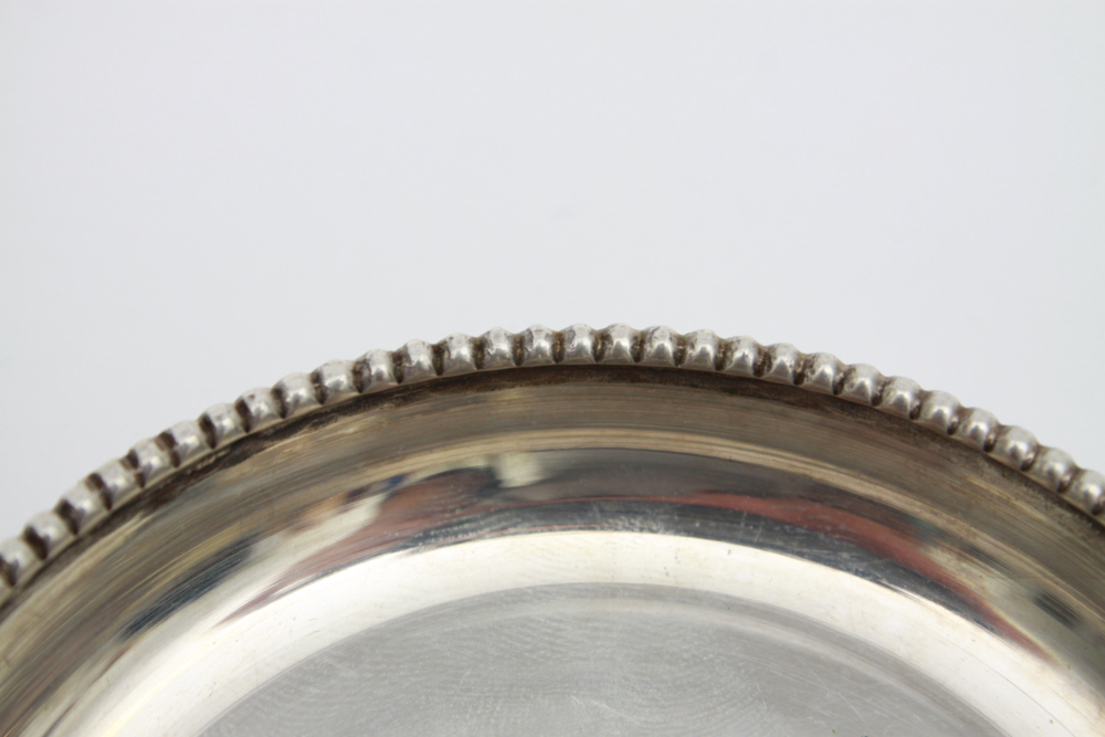 1906 and 1918 Indian Rupee Coin Sterling Silver Dishes