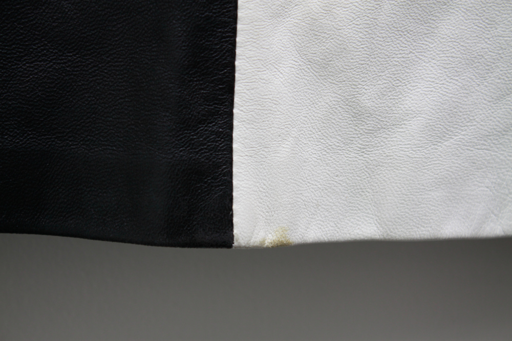 Italian Leather Black and White Checkerboard Skirt