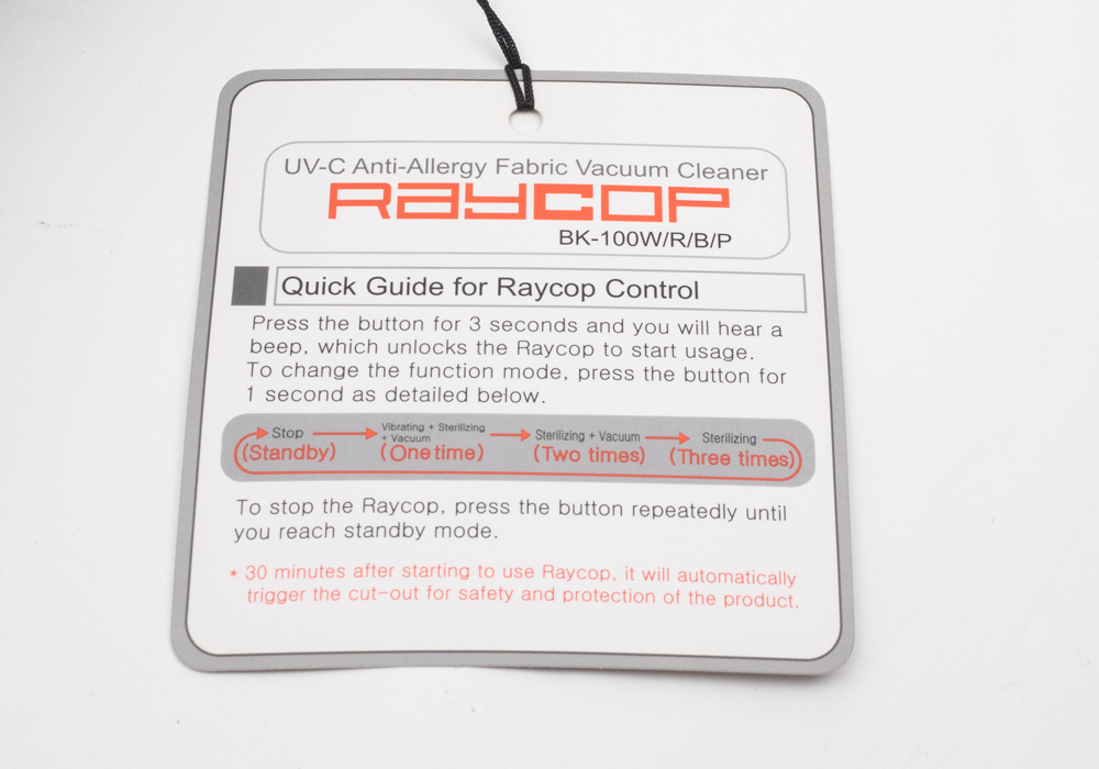 RAYCOP BK-100W Anti-Allergy Fabric Vacuum