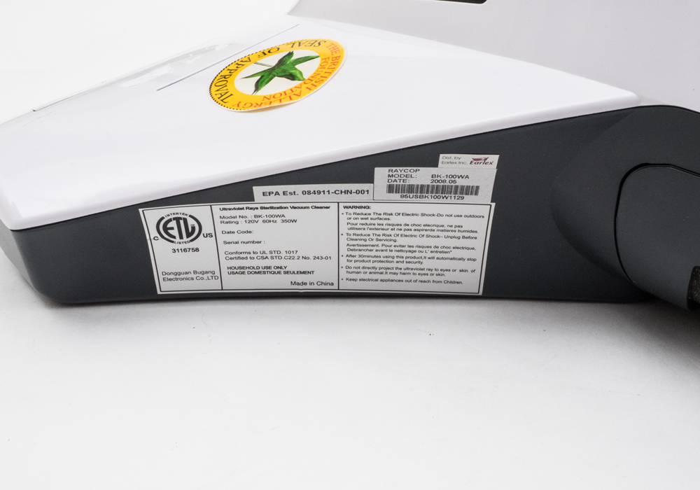 RAYCOP BK-100W Anti-Allergy Fabric Vacuum