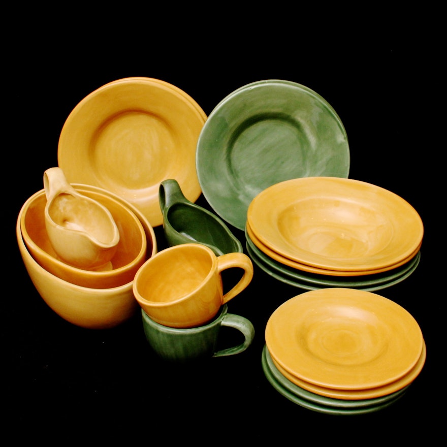 Sage and Gold "Sausalito" Pottery Barn Dinnerware Set
