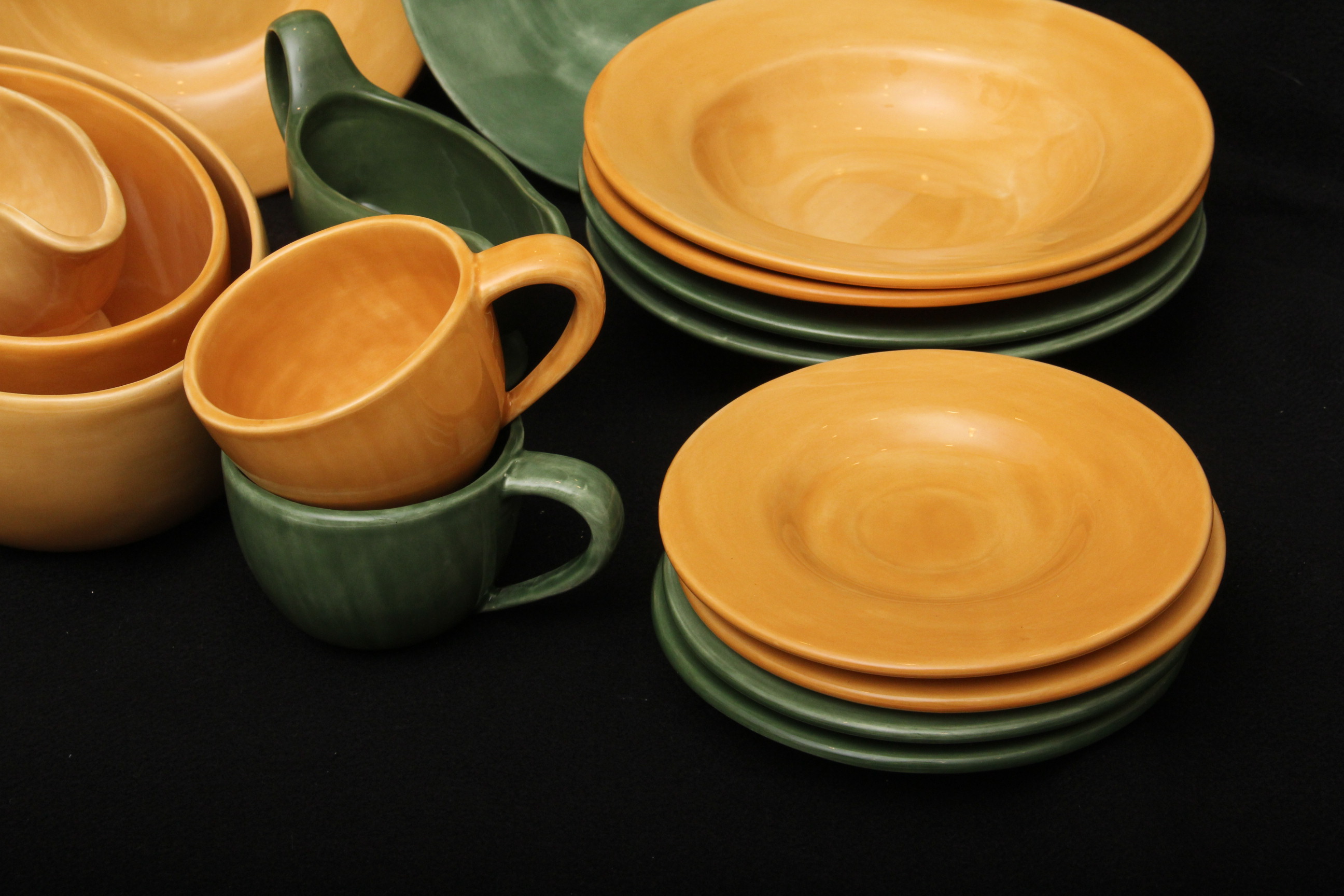Sage and Gold "Sausalito" Pottery Barn Dinnerware Set