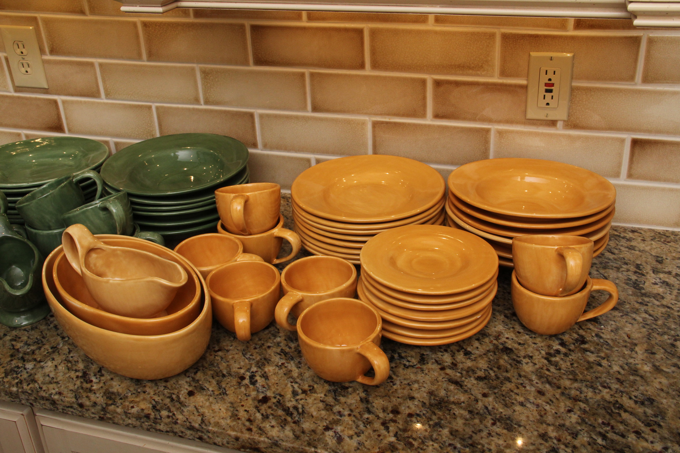 Sage and Gold "Sausalito" Pottery Barn Dinnerware Set