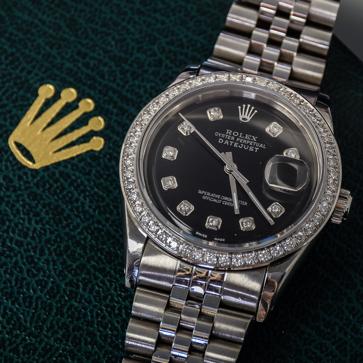 Men's Rolex Datejust Stainless Steel with Diamond Bezel Watch