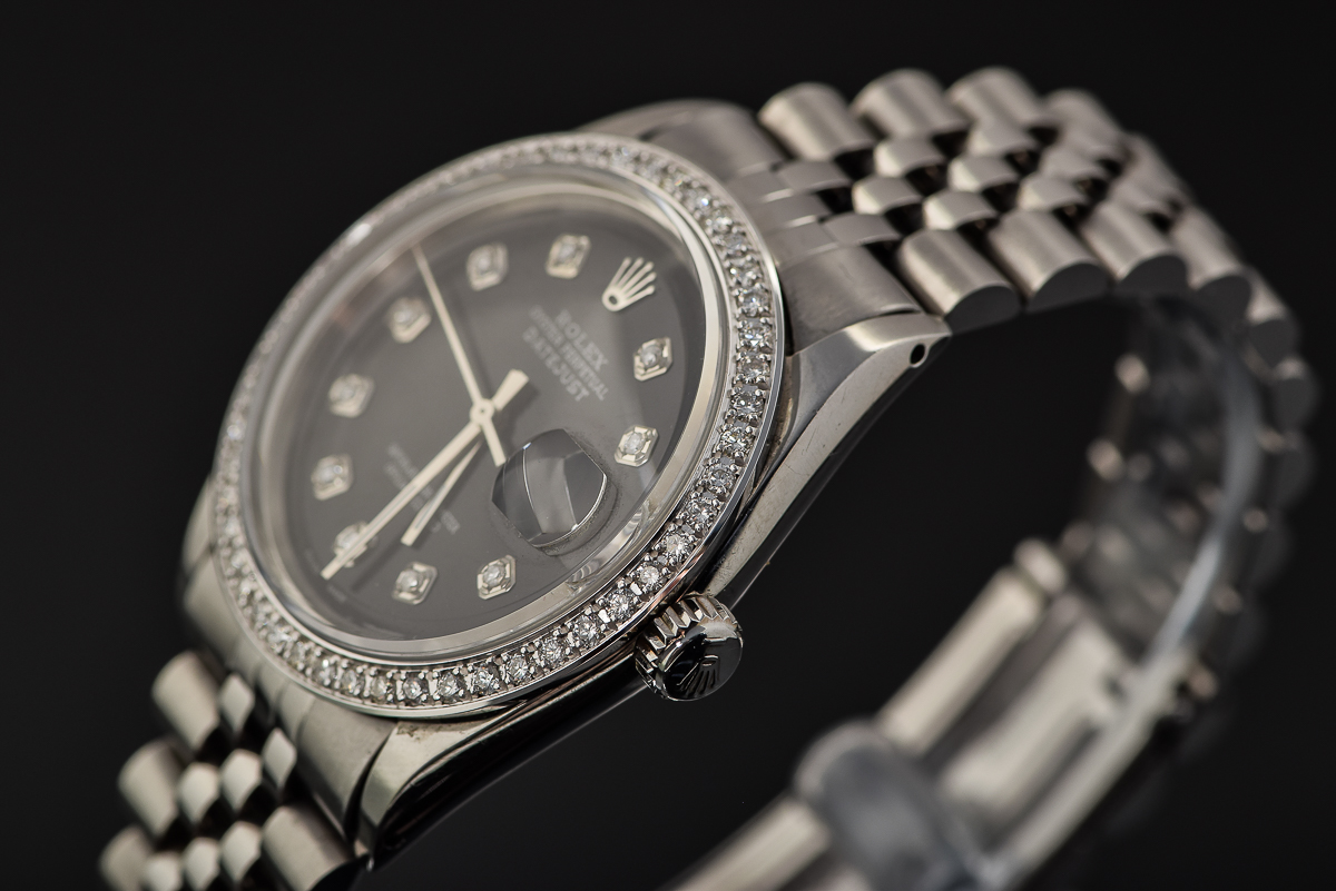 Men's Rolex Datejust Stainless Steel with Diamond Bezel Watch