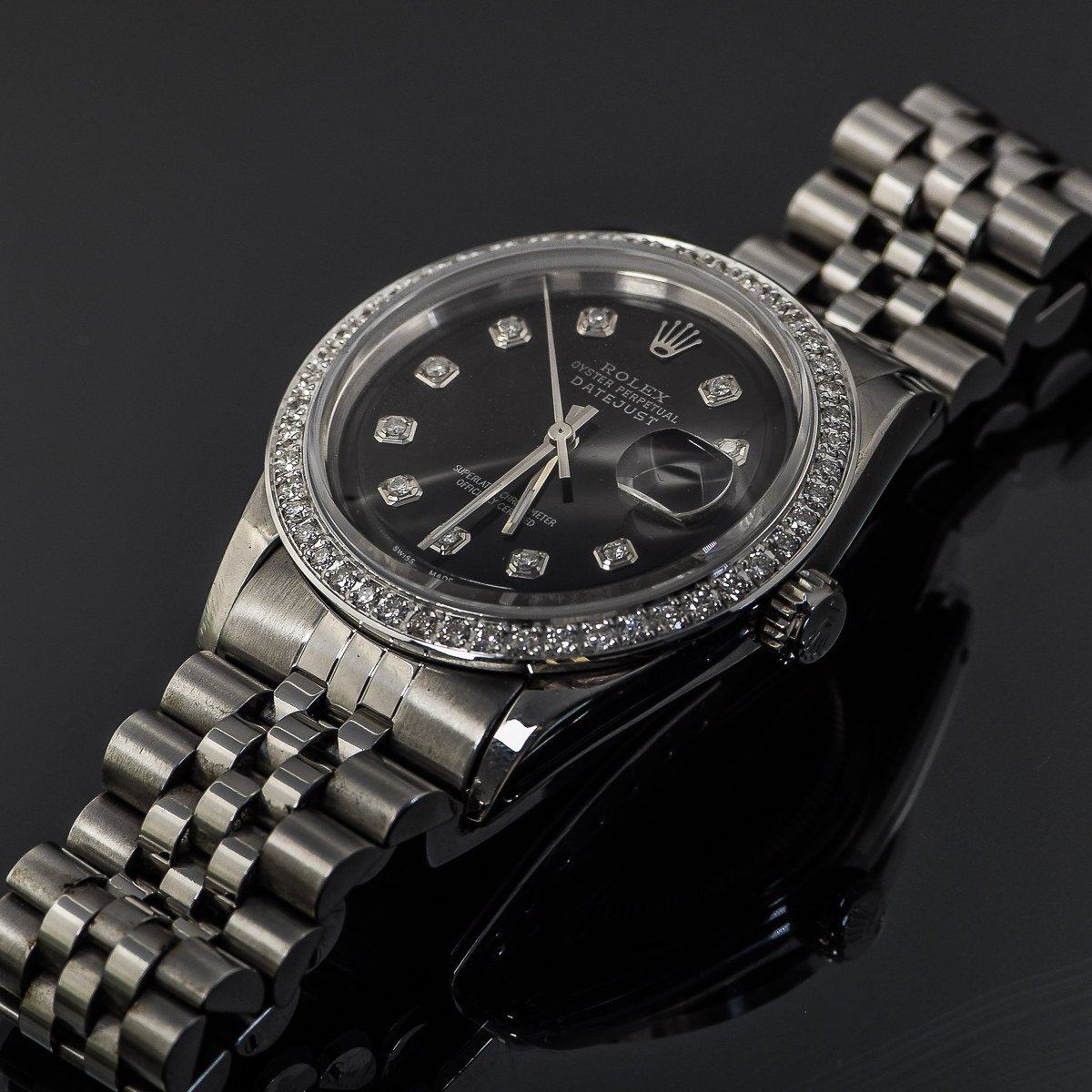 Men's Rolex Datejust Stainless Steel with Diamond Bezel Watch