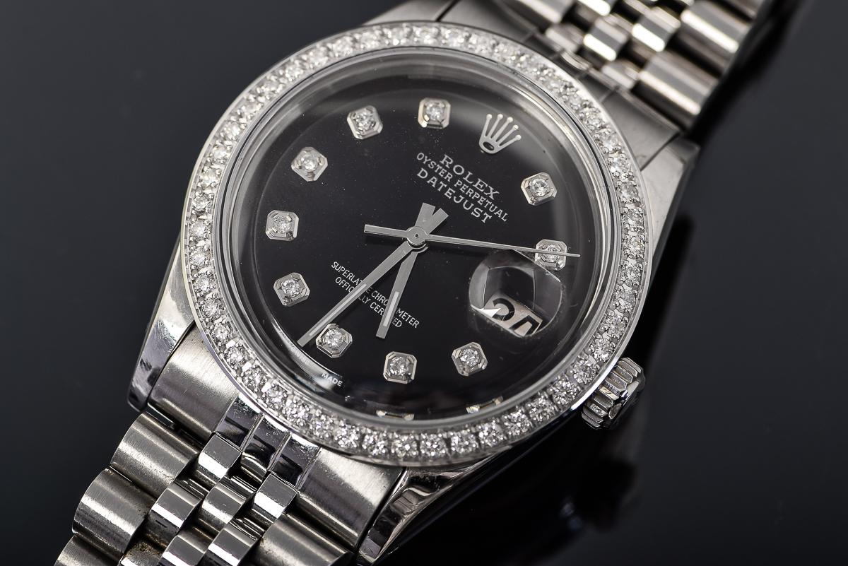 Men's Rolex Datejust Stainless Steel with Diamond Bezel Watch