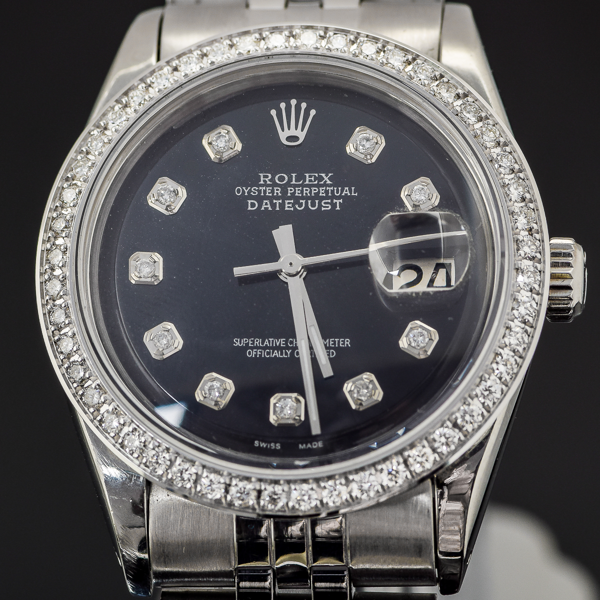 Men's Rolex Datejust Stainless Steel with Diamond Bezel Watch