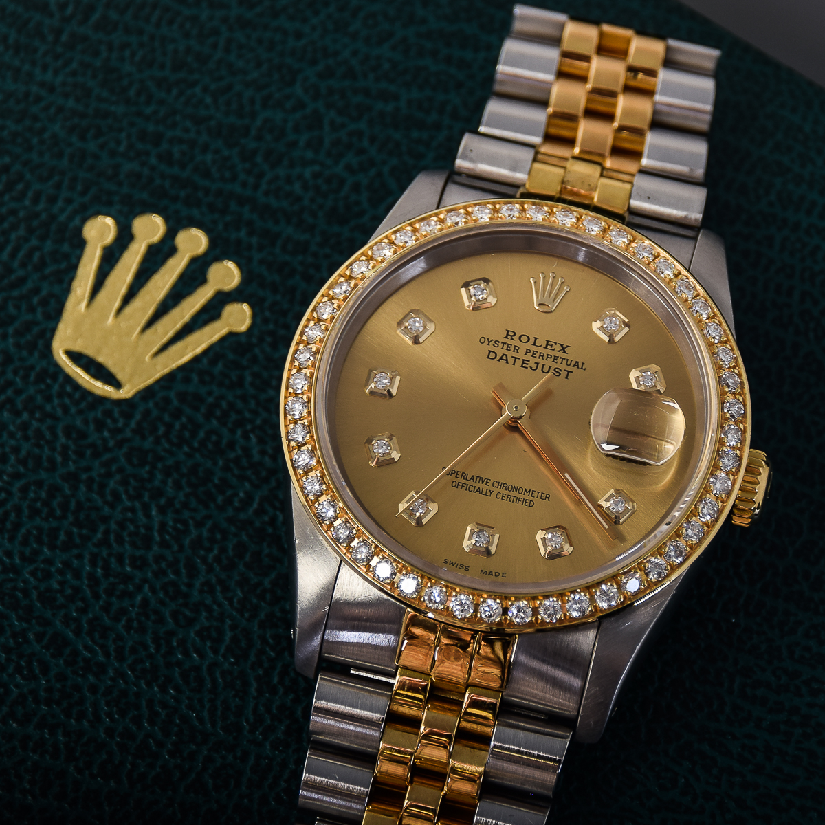 Men’s Rolex Datejust Two-Tone Stainless Steel and 18K Gold Diamond Watch