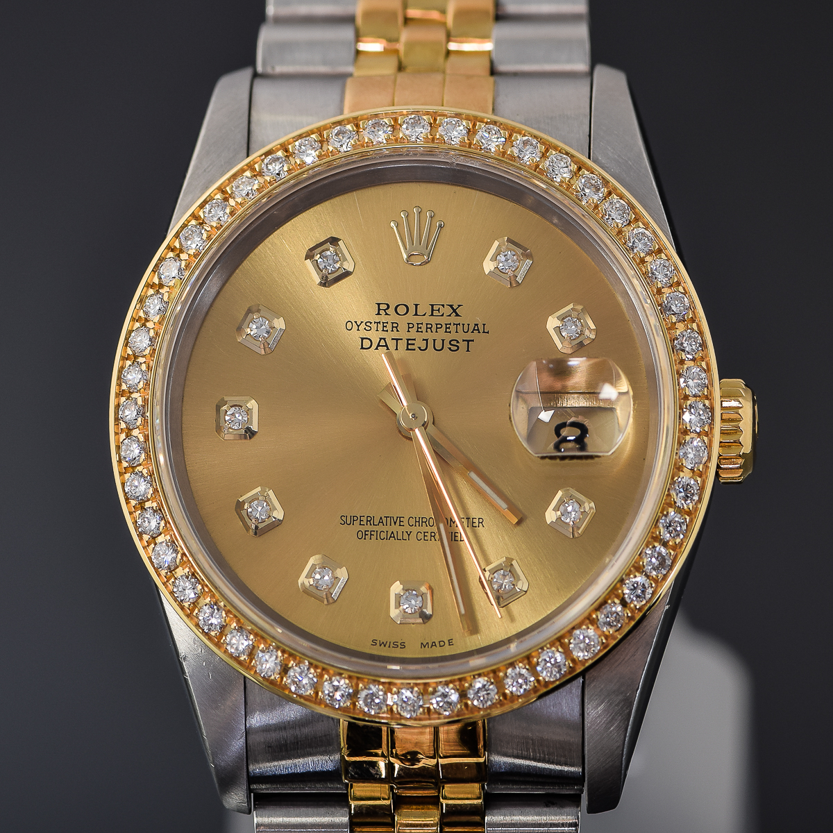 Men’s Rolex Datejust Two-Tone Stainless Steel and 18K Gold Diamond Watch
