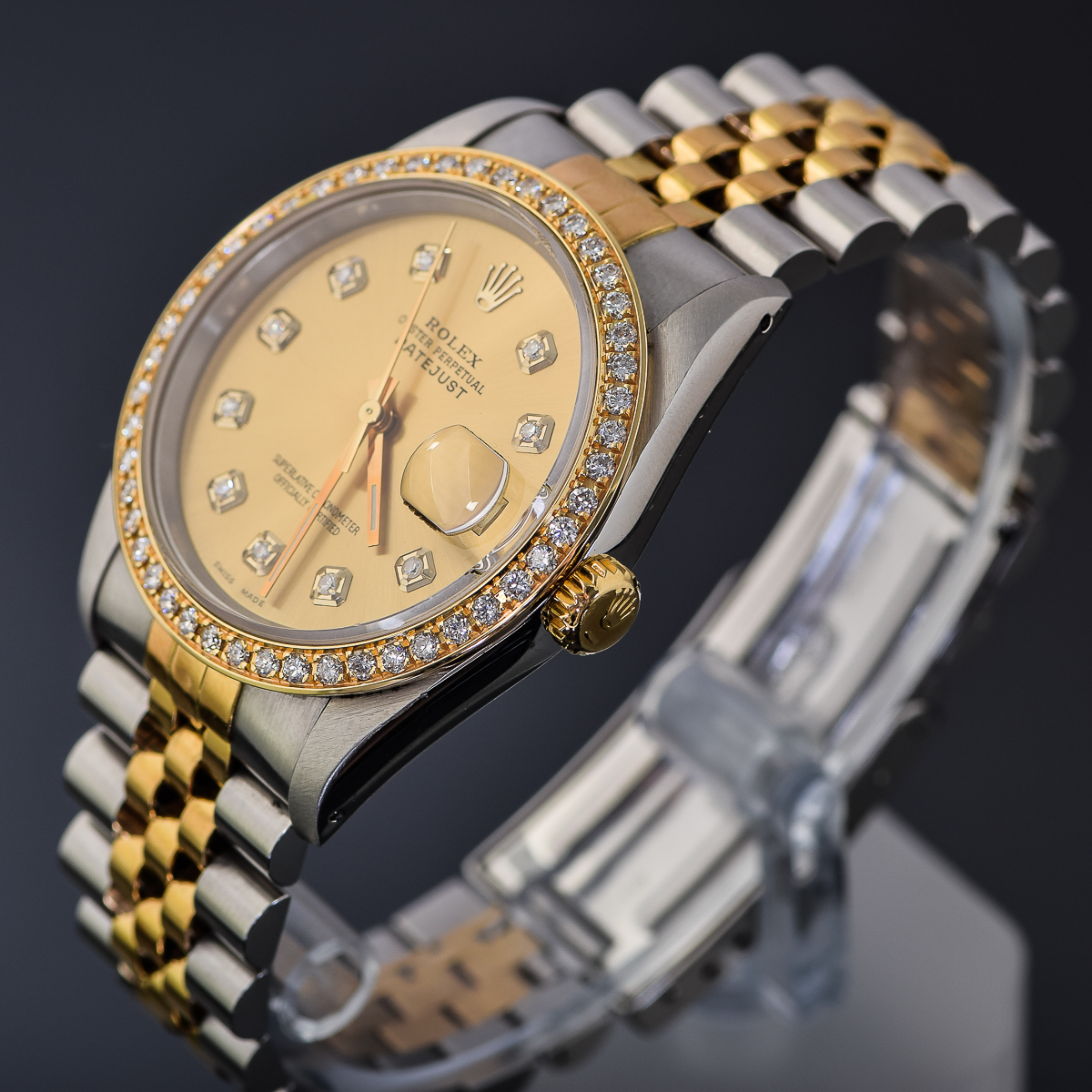 Men’s Rolex Datejust Two-Tone Stainless Steel and 18K Gold Diamond Watch