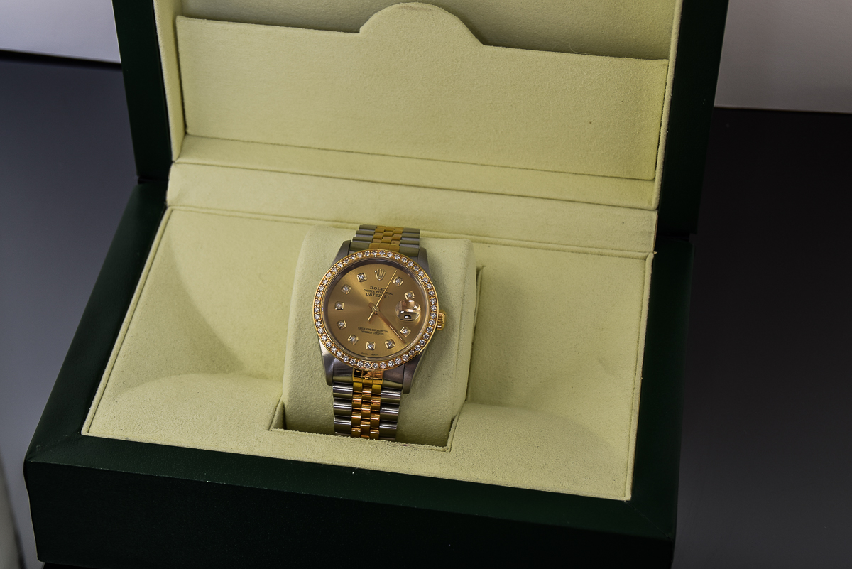 Men’s Rolex Datejust Two-Tone Stainless Steel and 18K Gold Diamond Watch