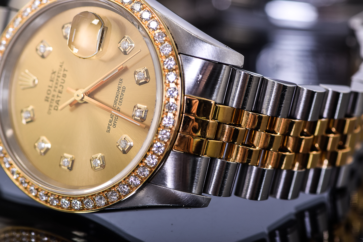 Men’s Rolex Datejust Two-Tone Stainless Steel and 18K Gold Diamond Watch