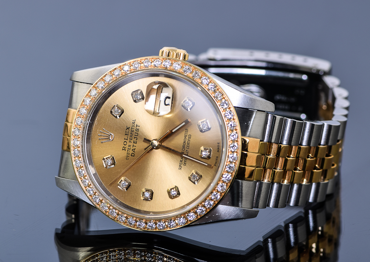 Men’s Rolex Datejust Two-Tone Stainless Steel and 18K Gold Diamond Watch
