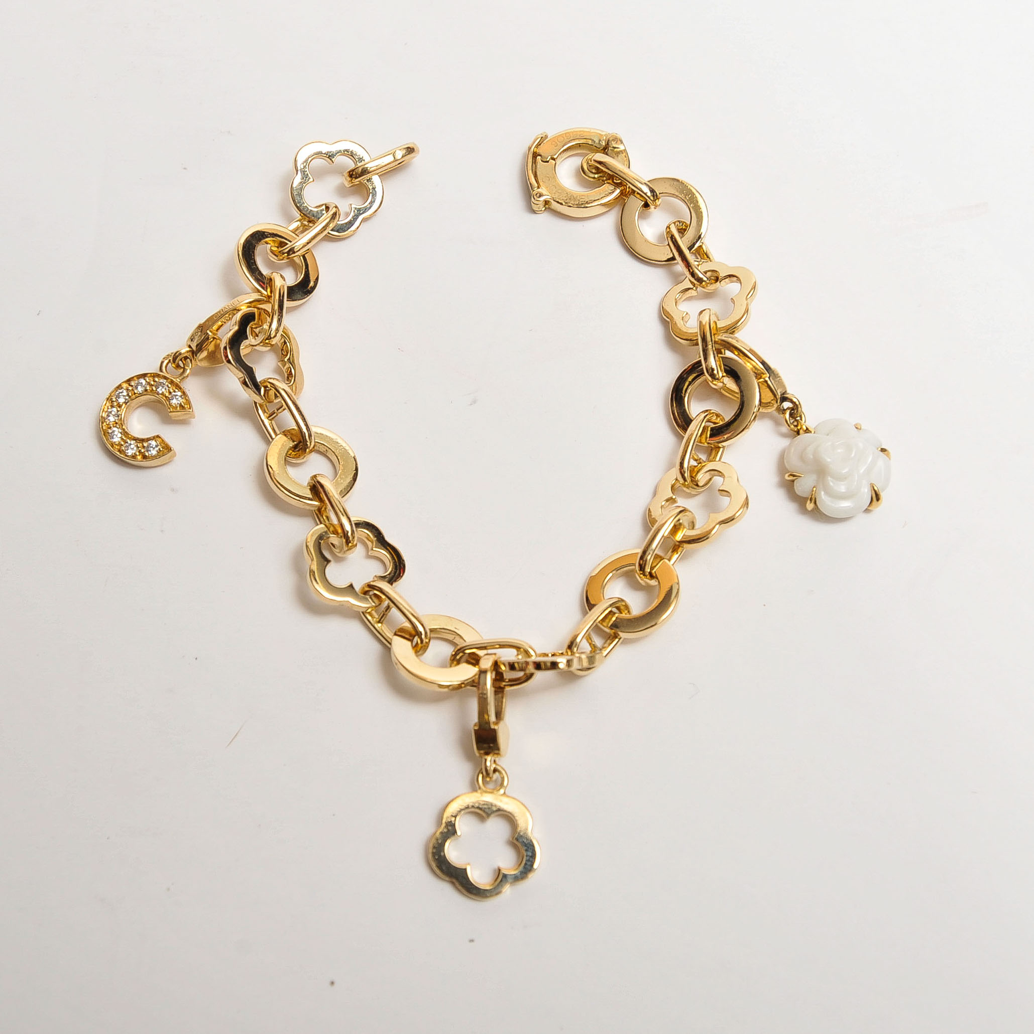 Chanel 18K Yellow Gold and Diamond Charm Bracelet