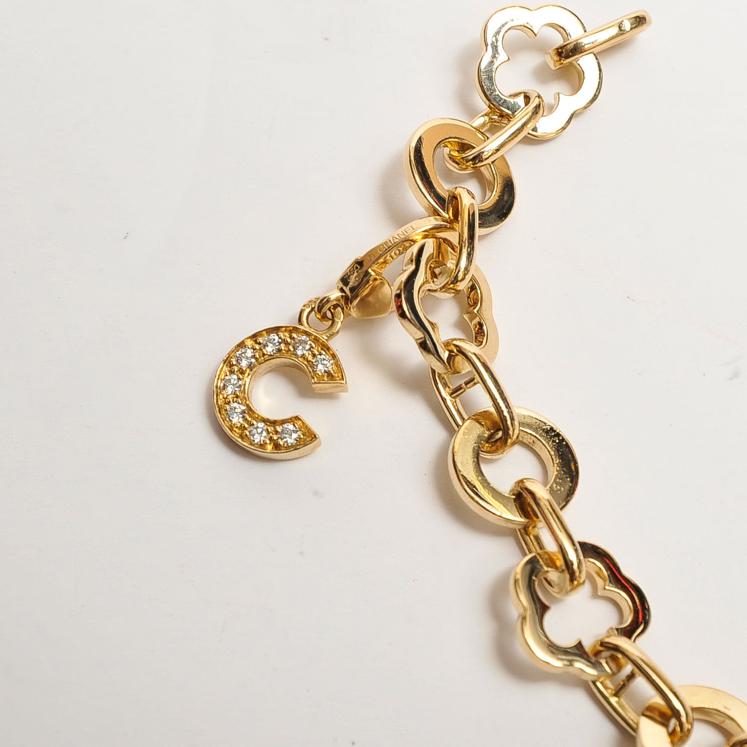 Chanel 18K Yellow Gold and Diamond Charm Bracelet