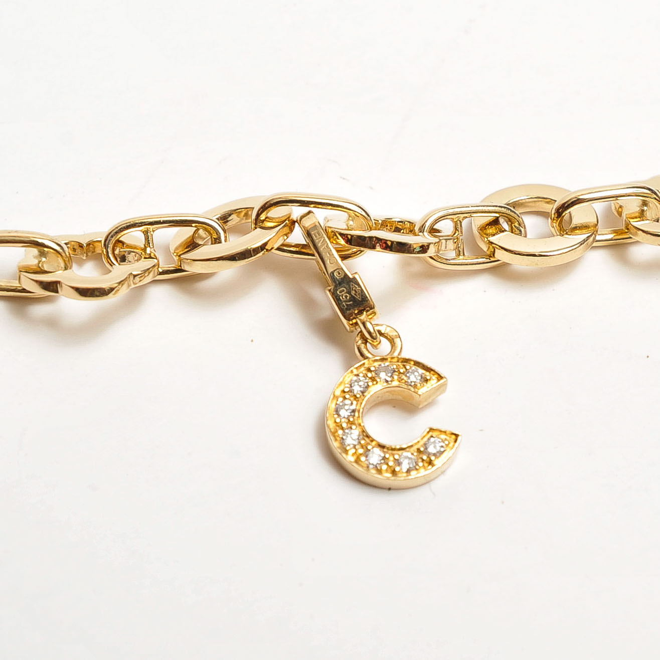 Chanel 18K Yellow Gold and Diamond Charm Bracelet