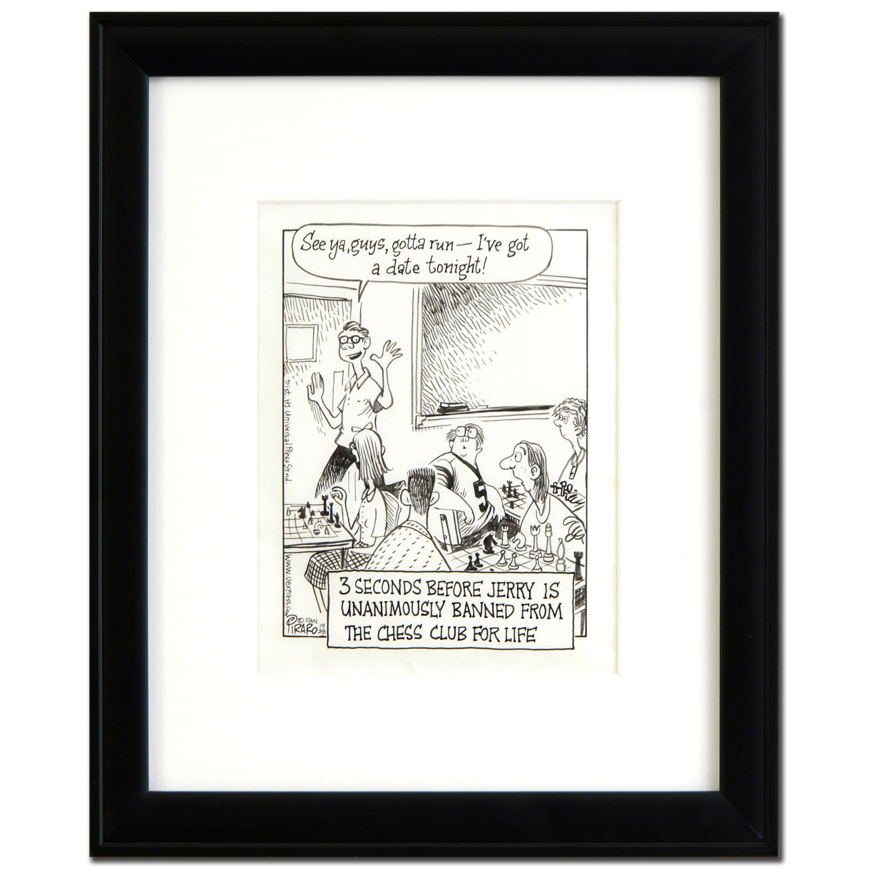 Dan Piraro Bizarro! Signed Pen and Ink Drawing "Chess Club"