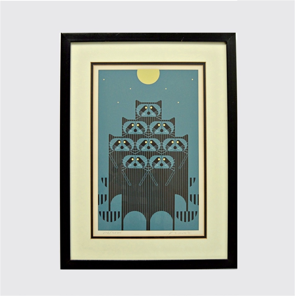 Charley Harper Signed Limited Edition Serigraph "Raccpack"