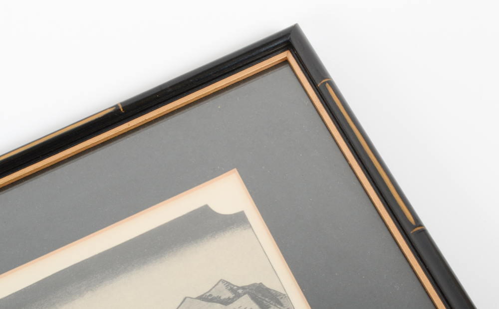 Utagawa Hiroshige Offset Lithograph "Evening Snow of Mount Hira"