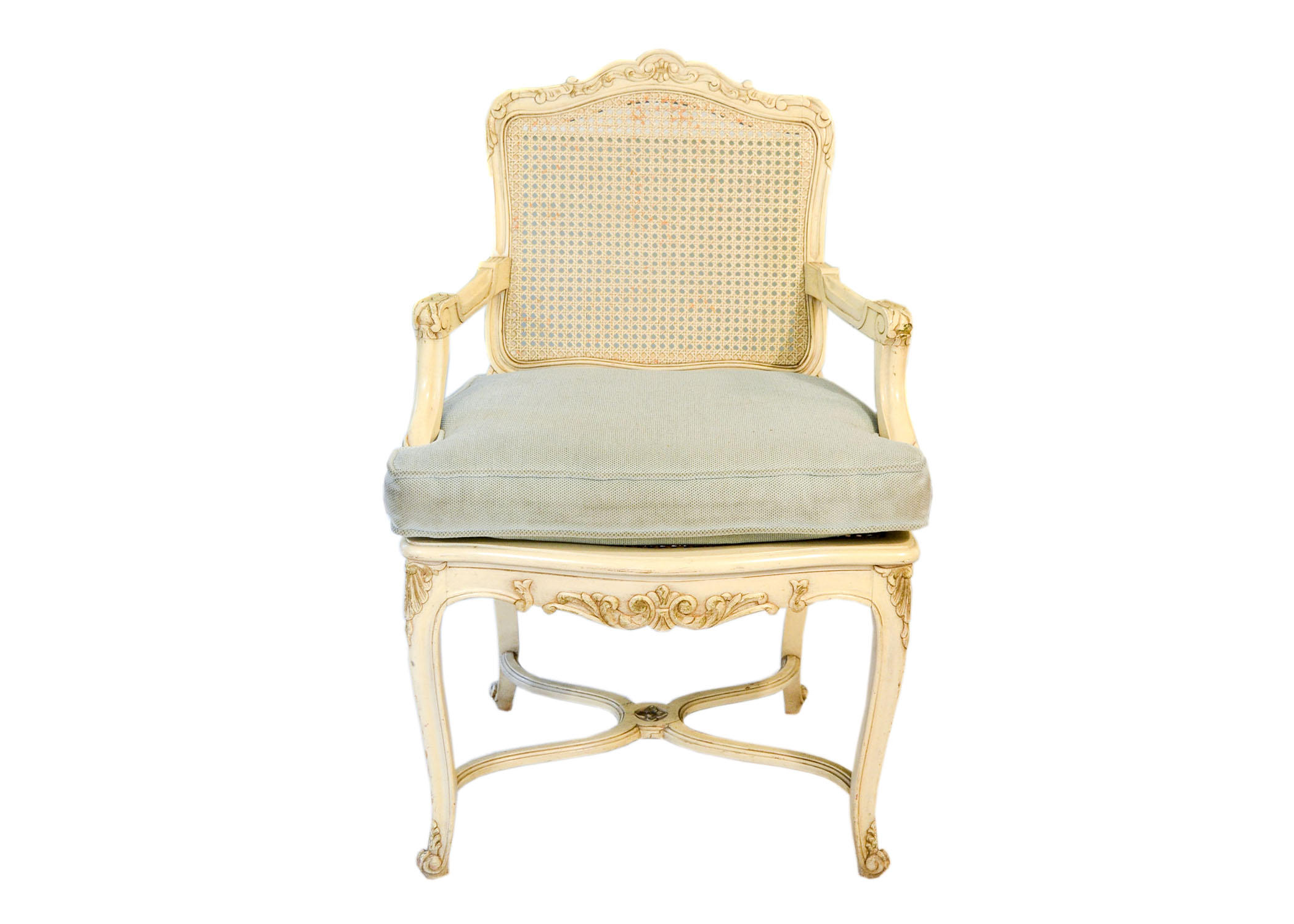 Vintage Caned French Provincial Arm Chair