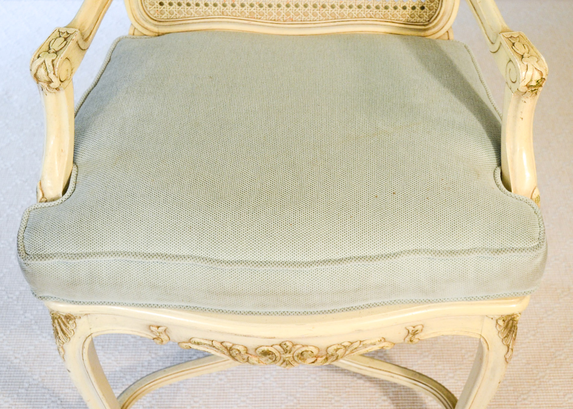 Vintage Caned French Provincial Arm Chair