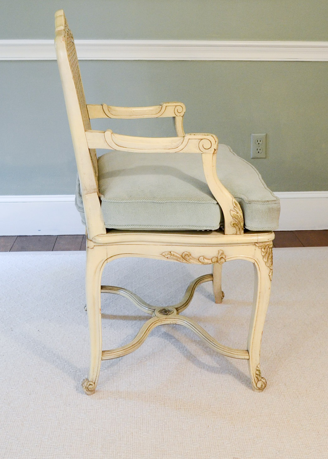 Vintage Caned French Provincial Arm Chair