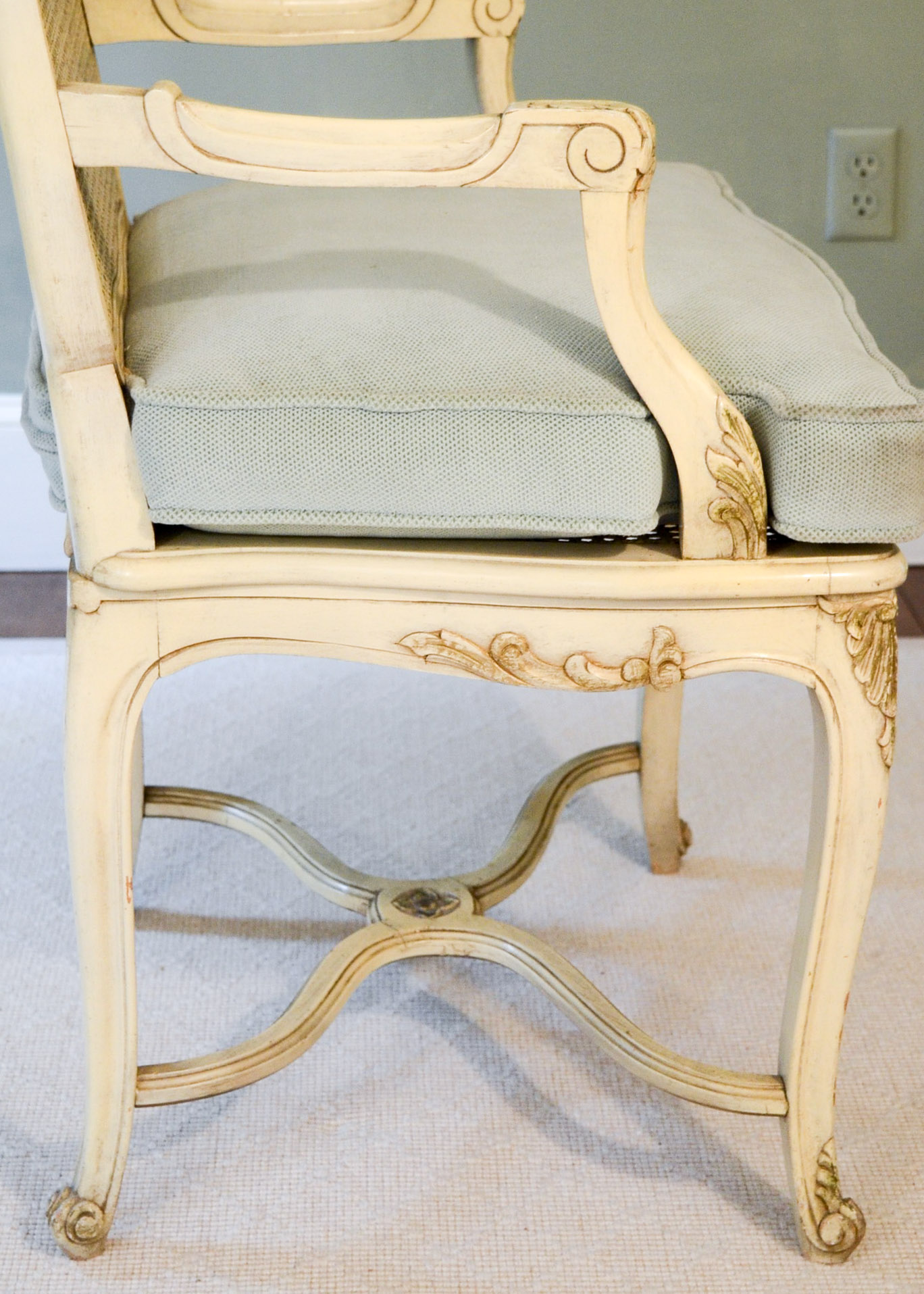 Vintage Caned French Provincial Arm Chair