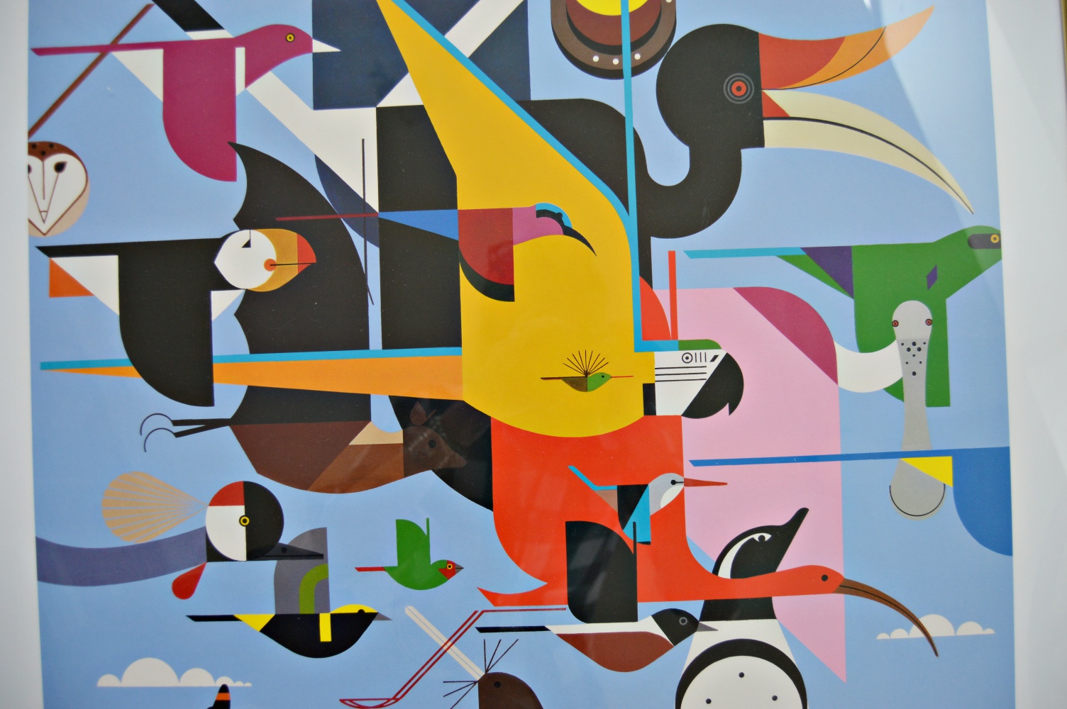 Charley Harper Offset Lithographic Poster "Wings of The World"