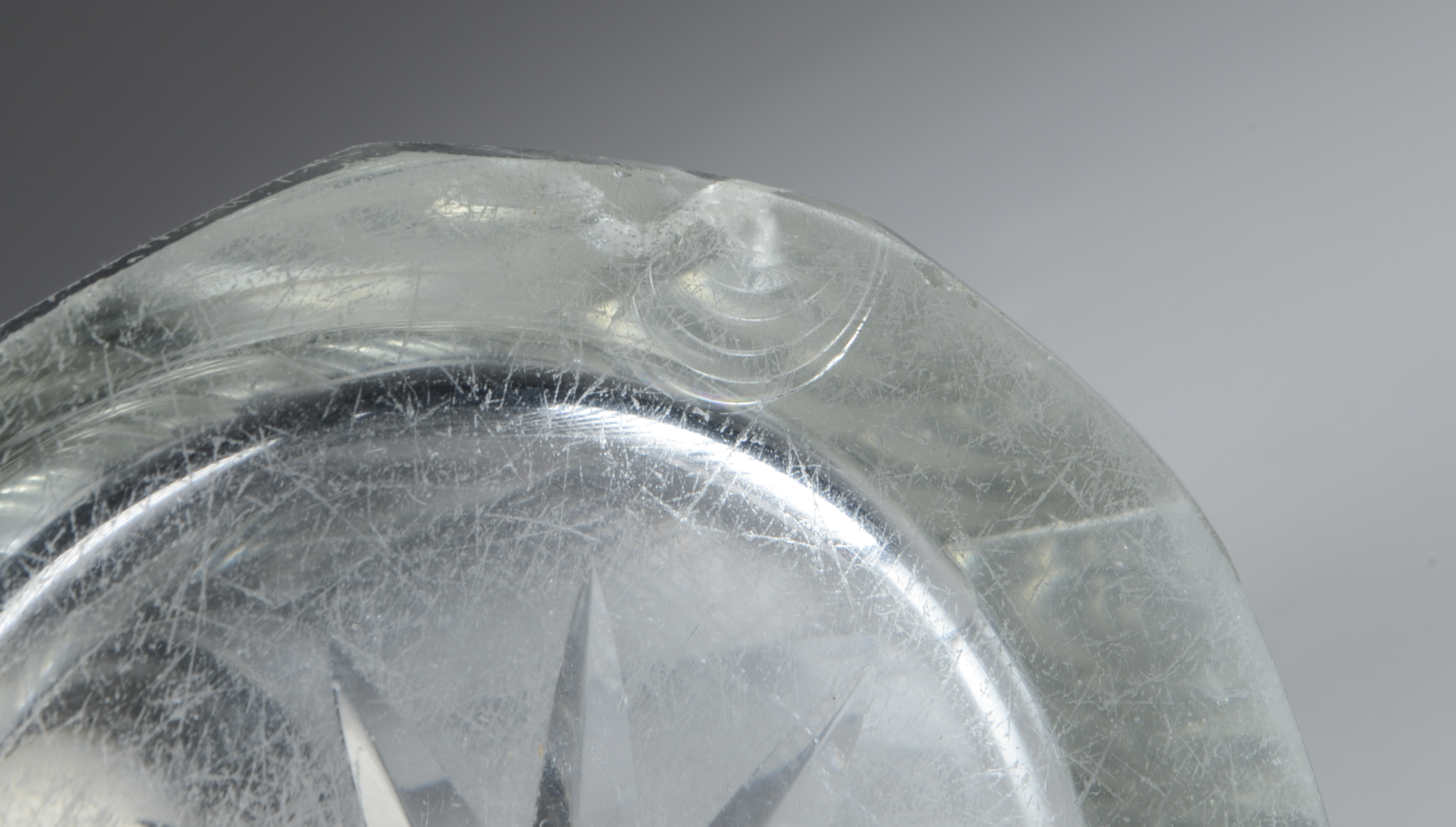 Antique German Glass Stein with Pewter Lid and Porcelain Insert