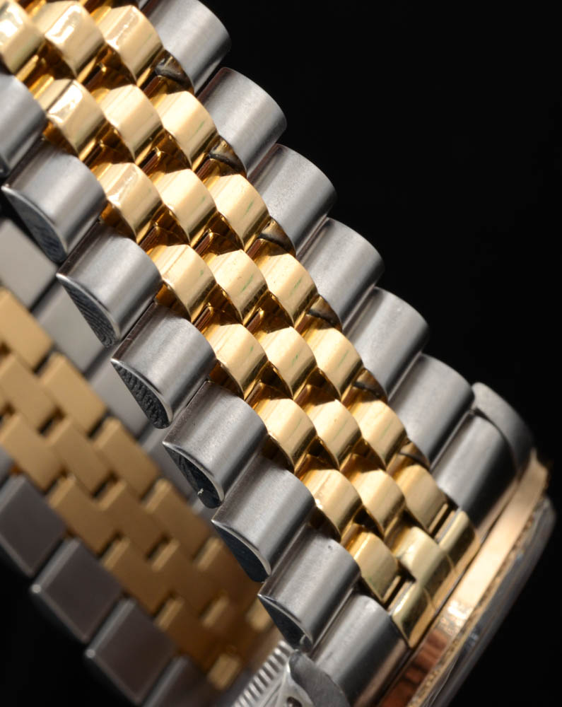 Men's Rolex Perpetual Datejust 18K Yellow Gold and Stainless Steel Diamond Dial Bezel Automatic Watch