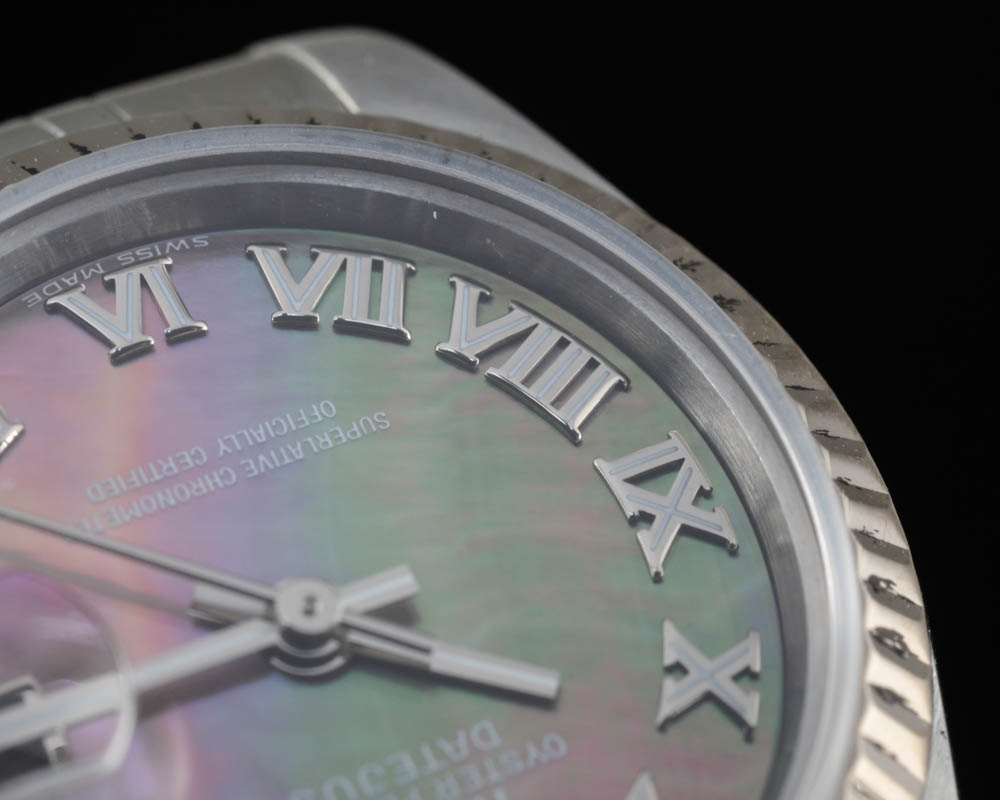 Women's Rolex Datejust Stainless Steel and 18K White Gold 79174 Black MOP Dial Automatic Watch