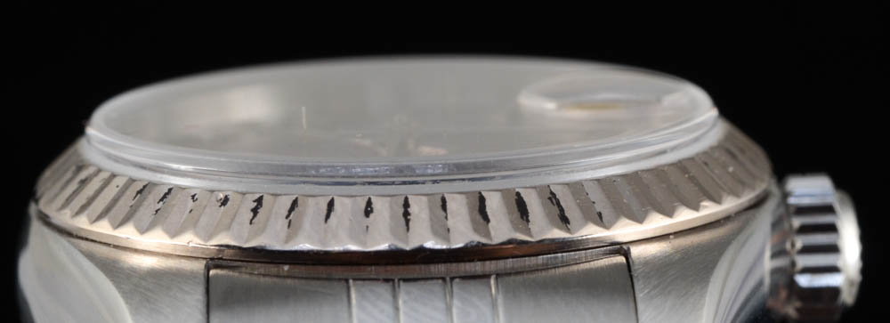 Women's Rolex Datejust Stainless Steel and 18K White Gold 79174 Black MOP Dial Automatic Watch